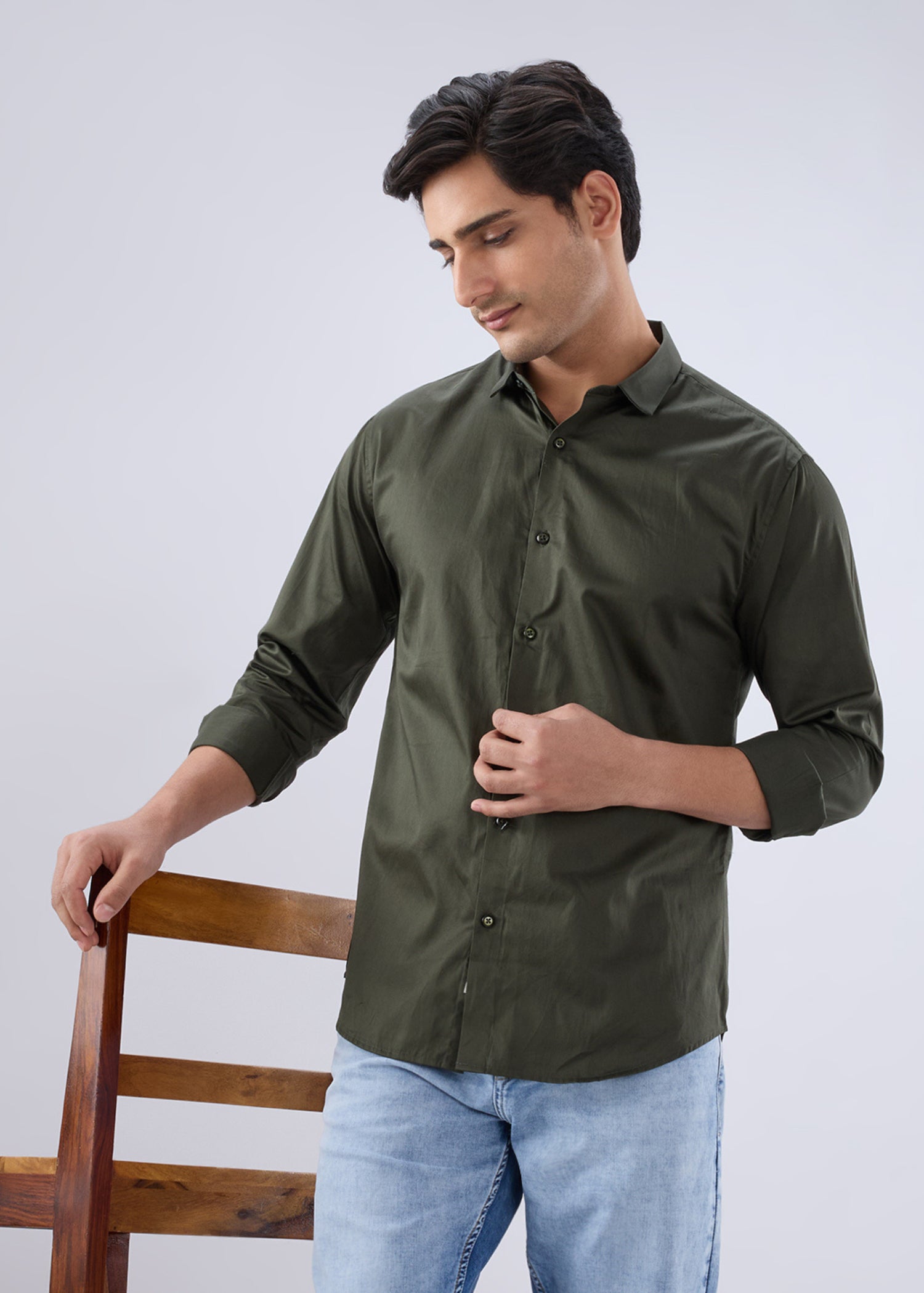 Carlson Solid Full Sleeve Shirt