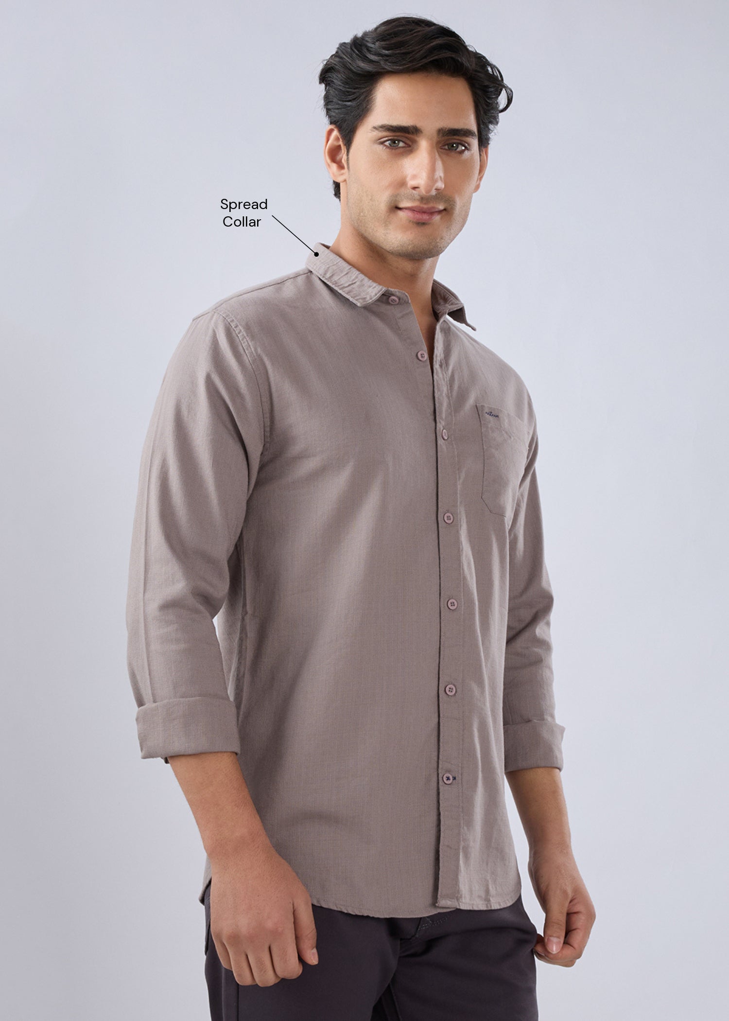 Contain Solid Full Sleeve Shirt