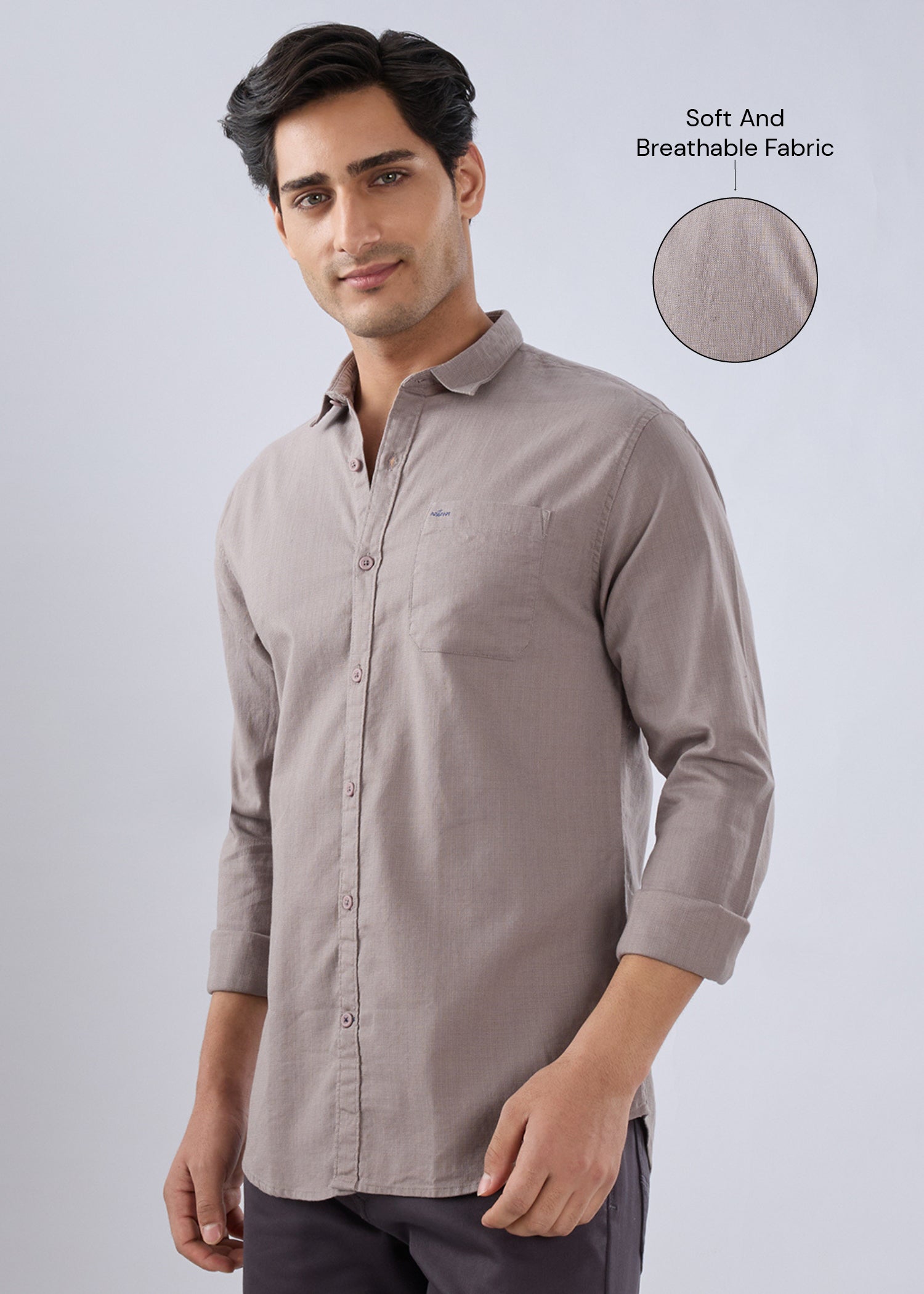 Contain Solid Full Sleeve Shirt