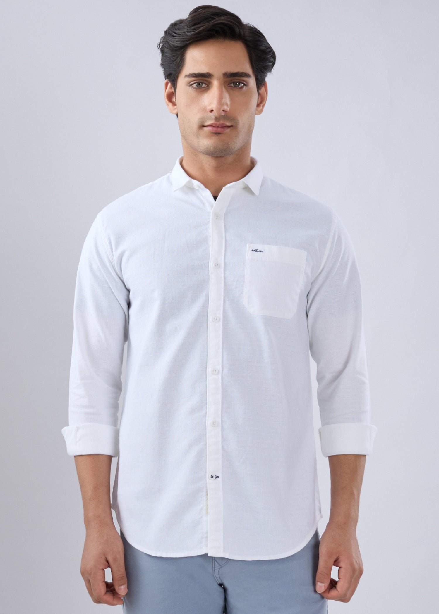 Contain Solid Full Sleeve Shirt