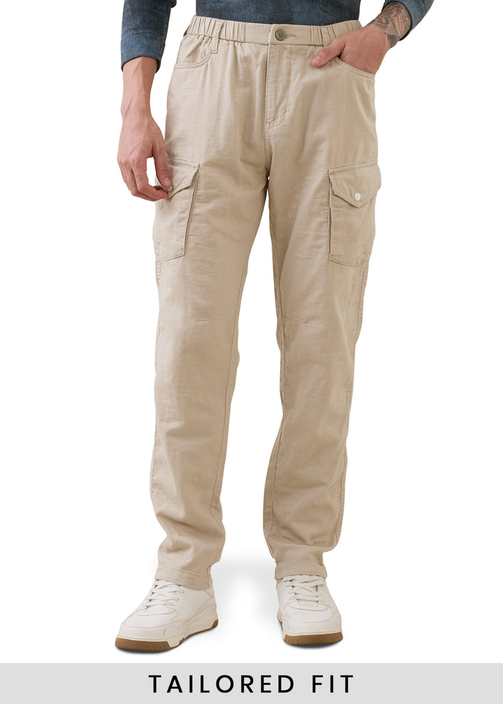 Canopy Linen Relaxed Cargo : Beige