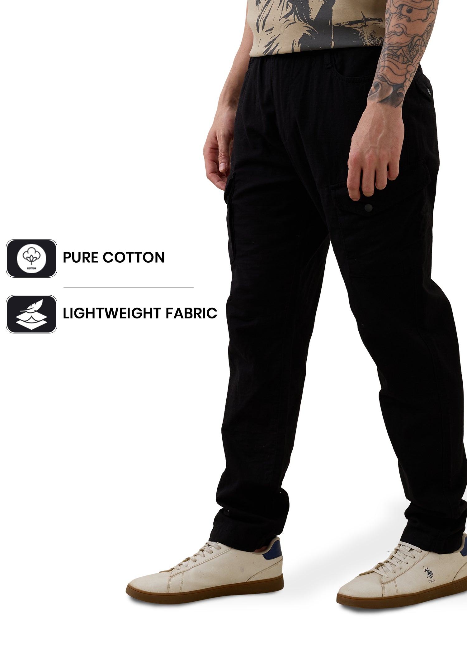 Canopy Linen Relaxed Cargo : Black