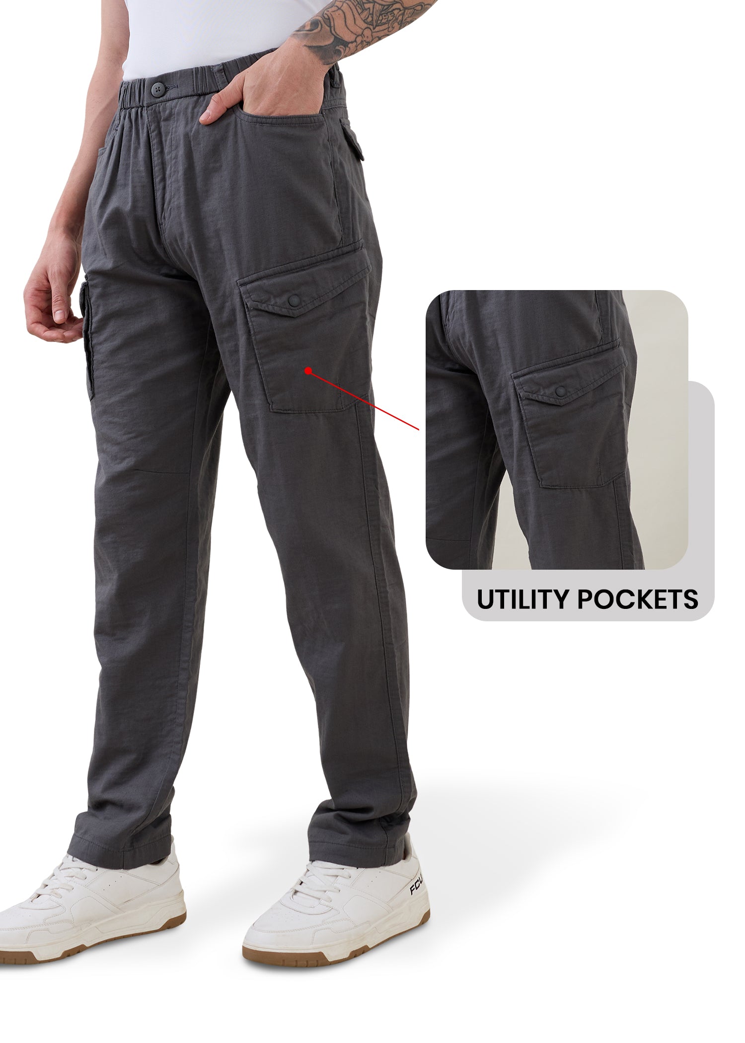 Canopy Linen Relaxed Cargo : Grey