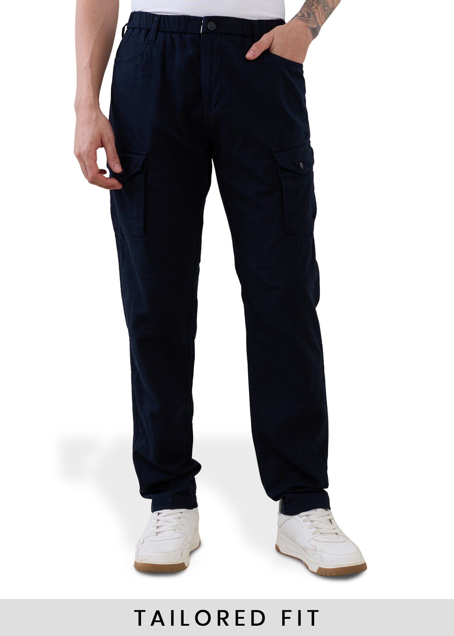 Canopy Linen Relaxed Cargo: Navy