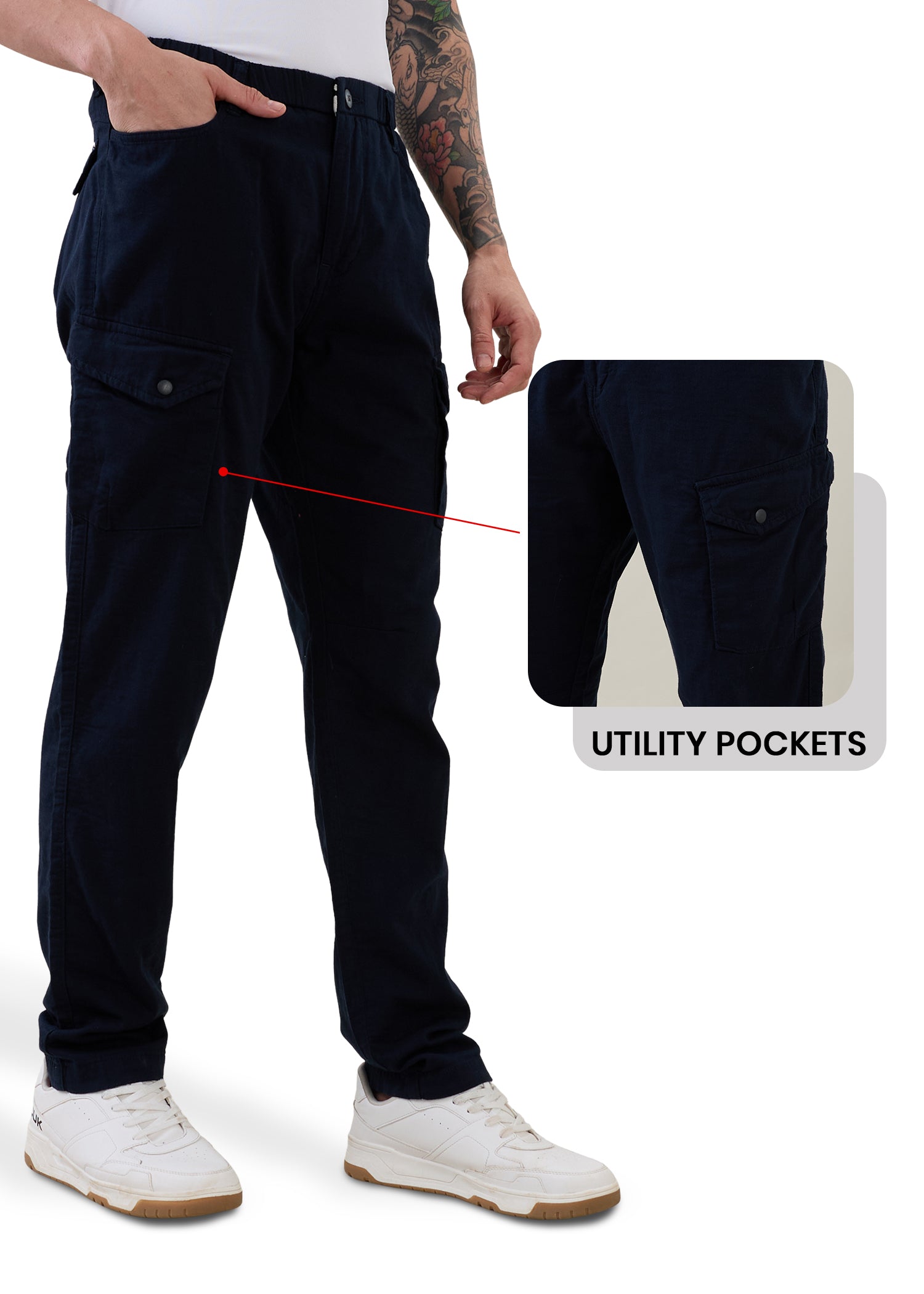Canopy Linen Relaxed Cargo : Navy