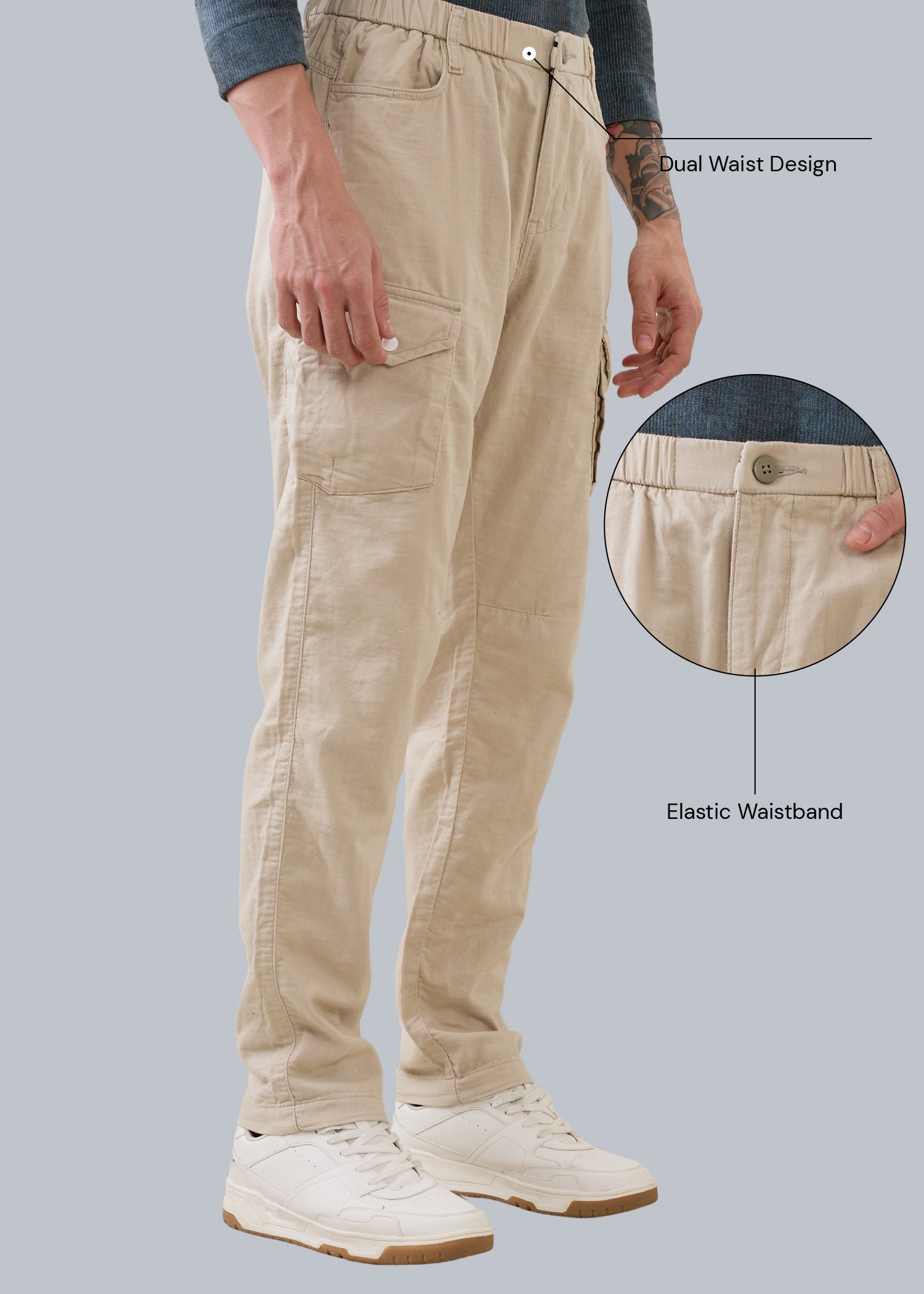 Canopy Linen Relaxed Cargo: Beige