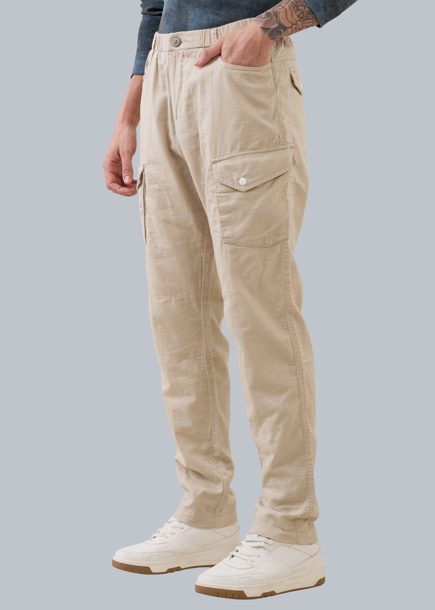 Canopy Linen Relaxed Cargo: Beige