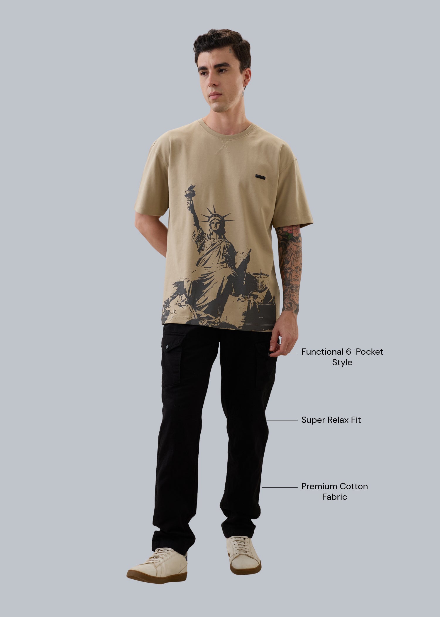 Canopy Linen Relaxed Cargo: Black