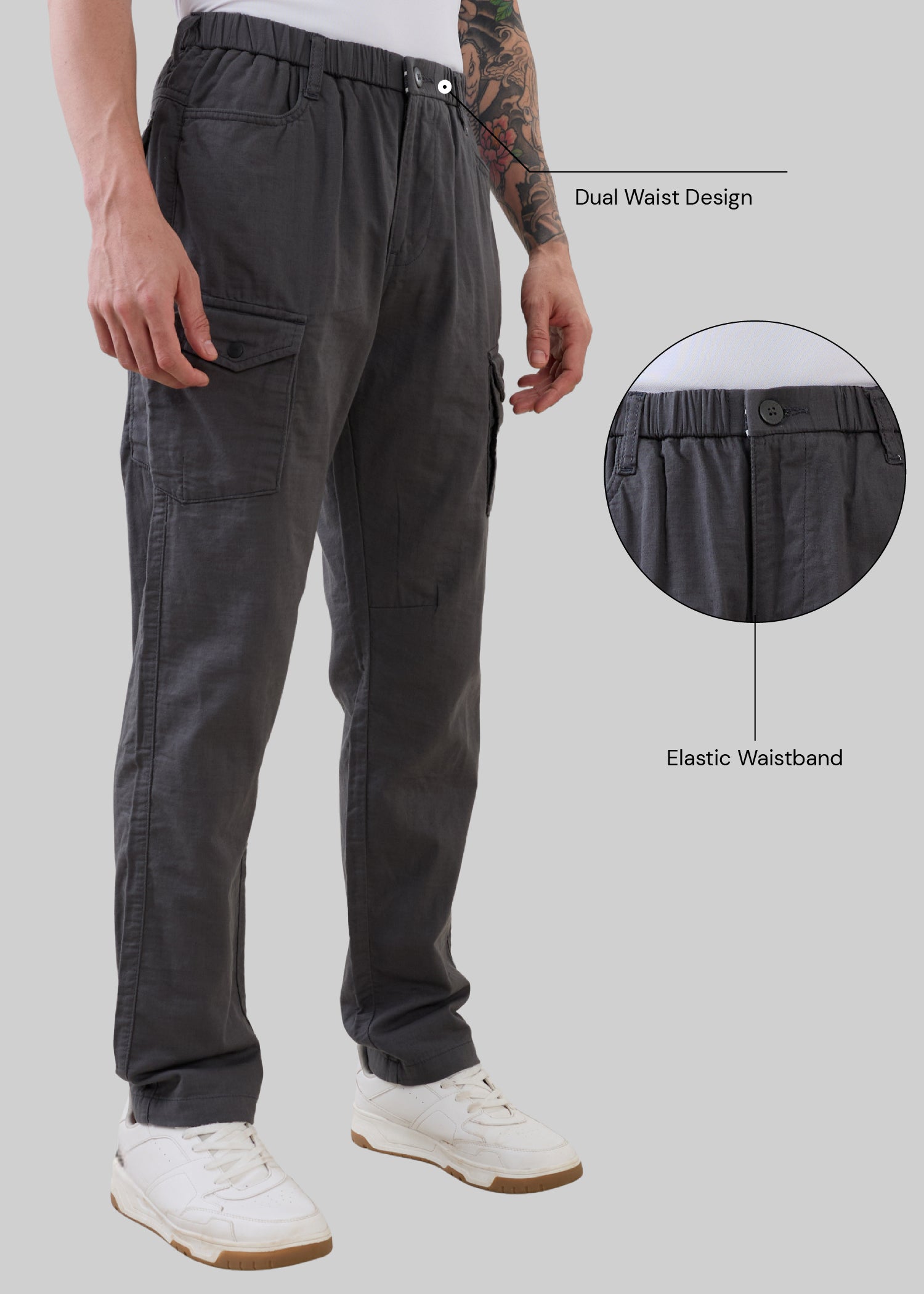 Canopy Linen Relaxed Cargo: Grey