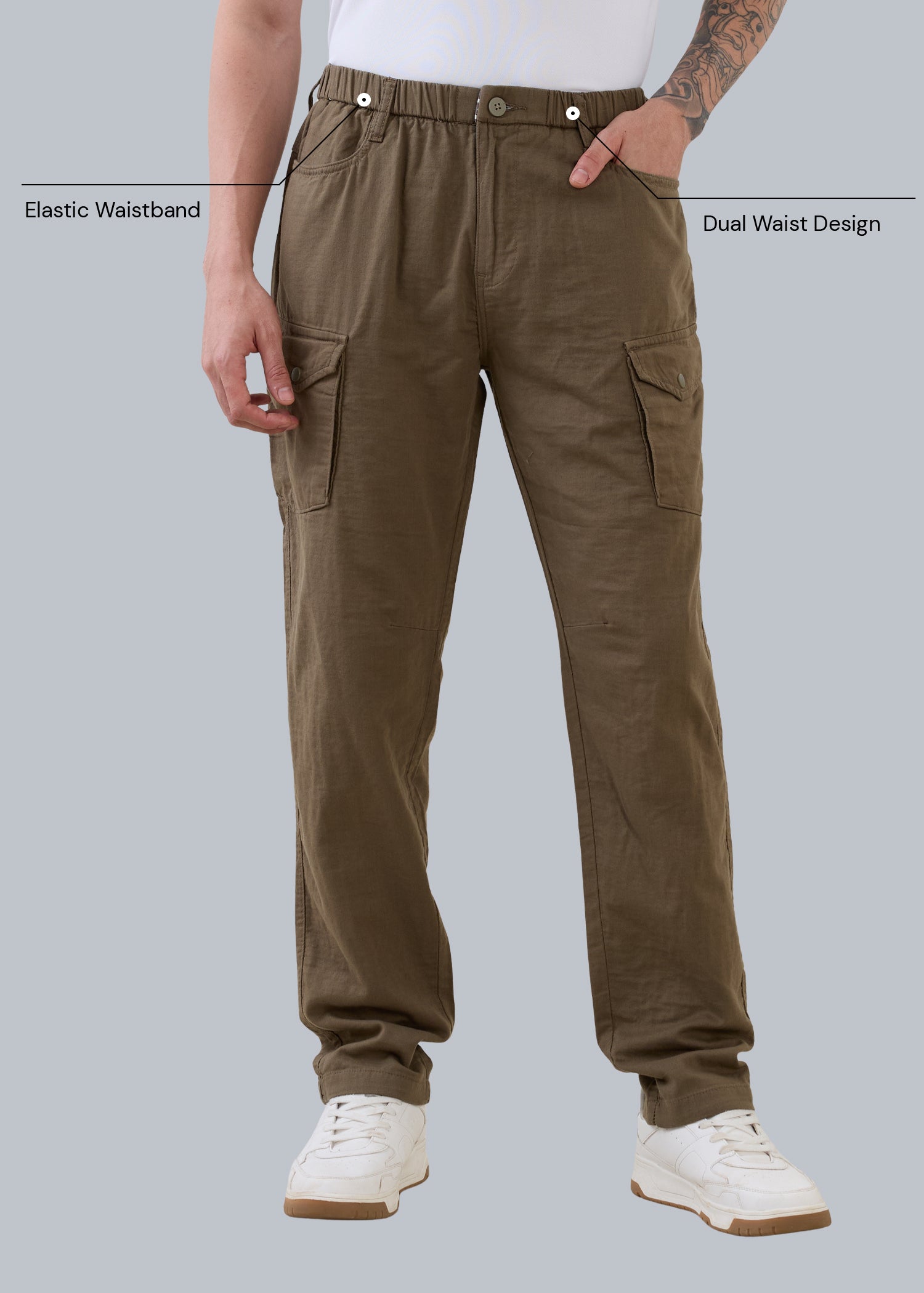 Canopy Linen Relaxed Cargo: Mouse