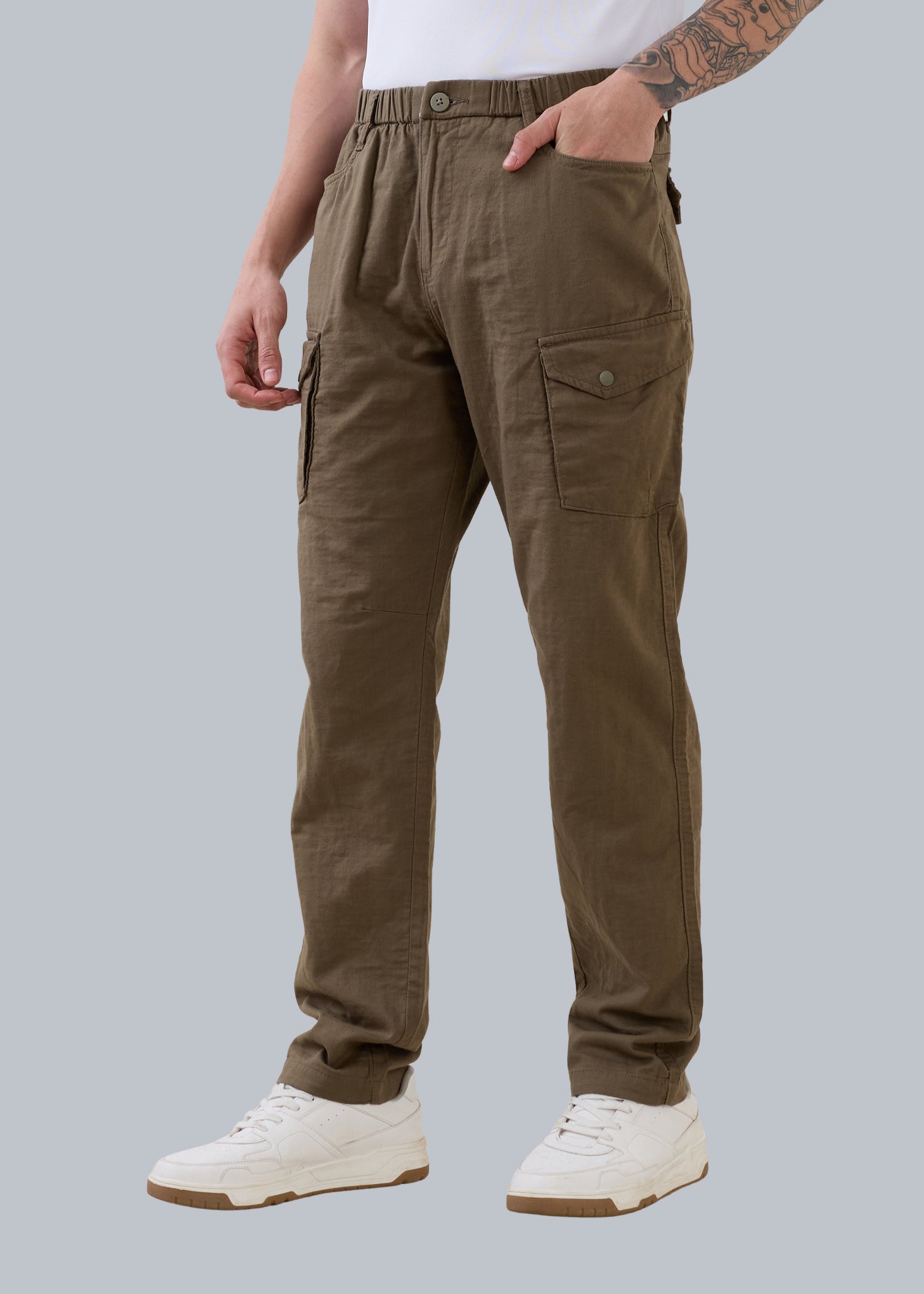 Canopy Linen Relaxed Cargo: Mouse