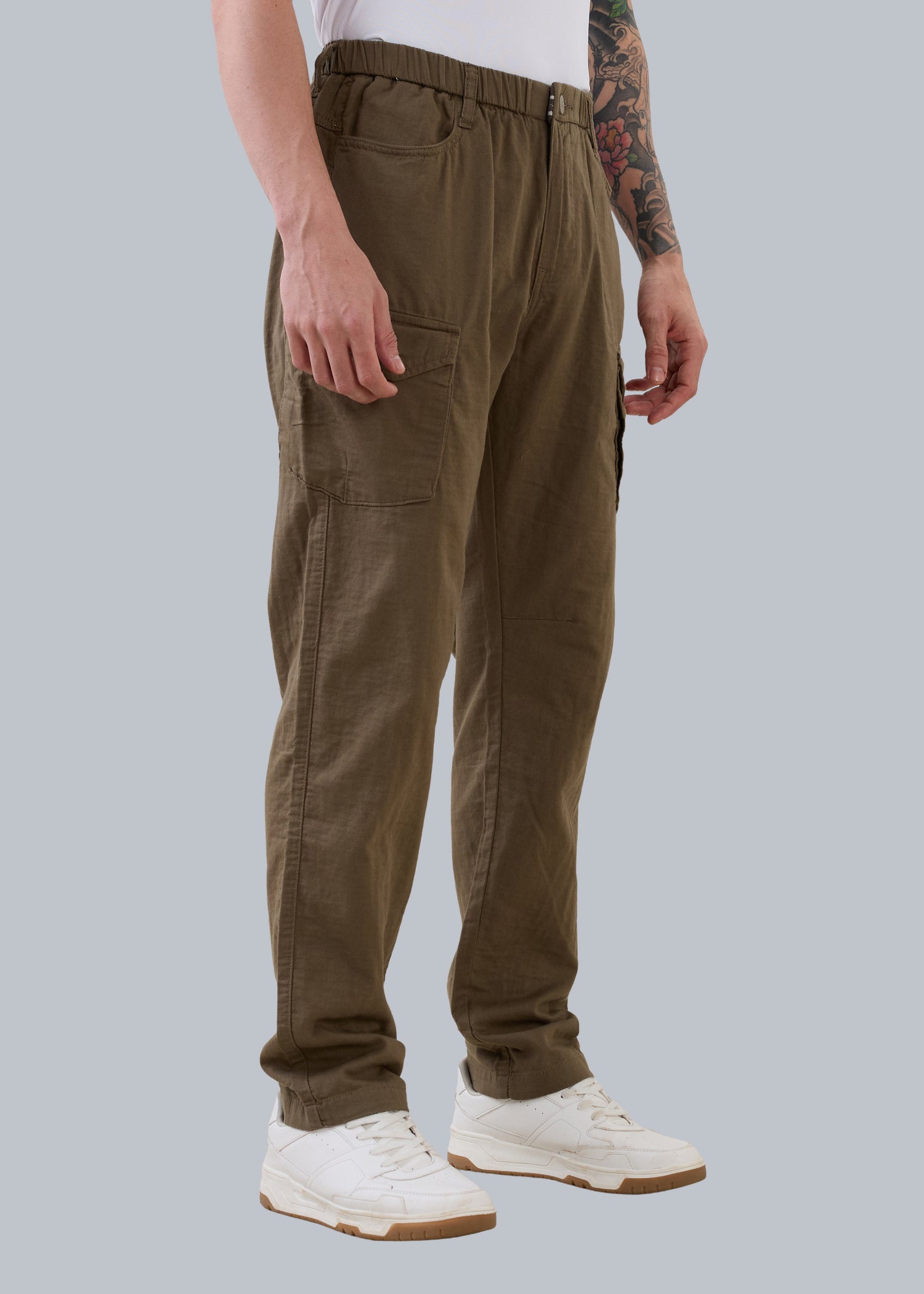 Nostrum Canopy Linen Relaxed Fit Mouse Cargo for Men