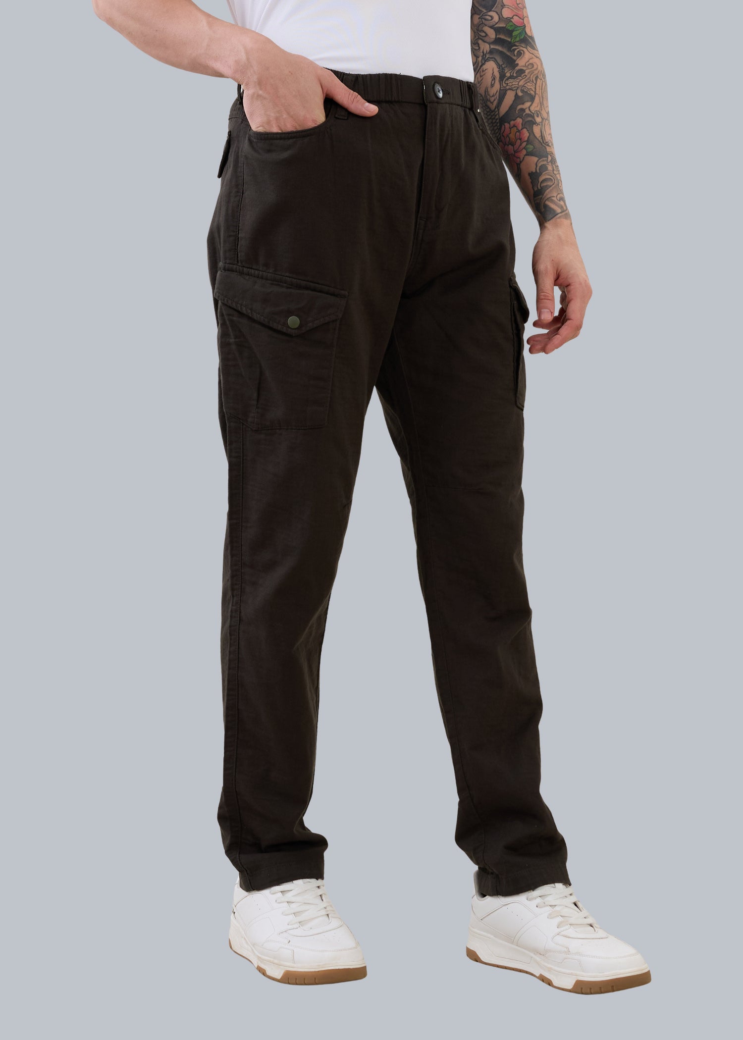 Canopy Linen Relaxed Cargo: Olive