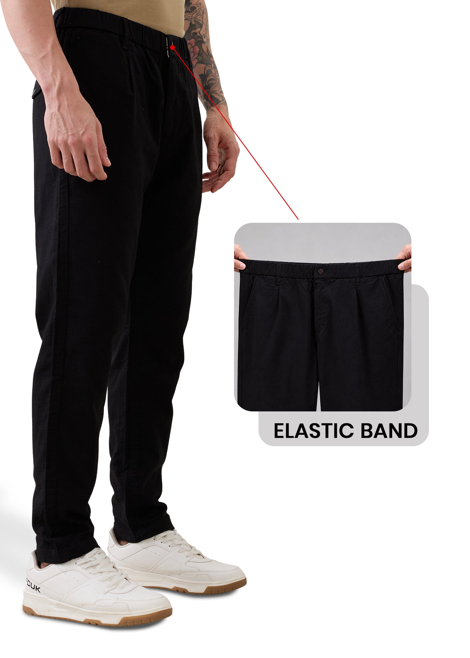 Ceylon Pure Cotton Relaxed Trouser: Black