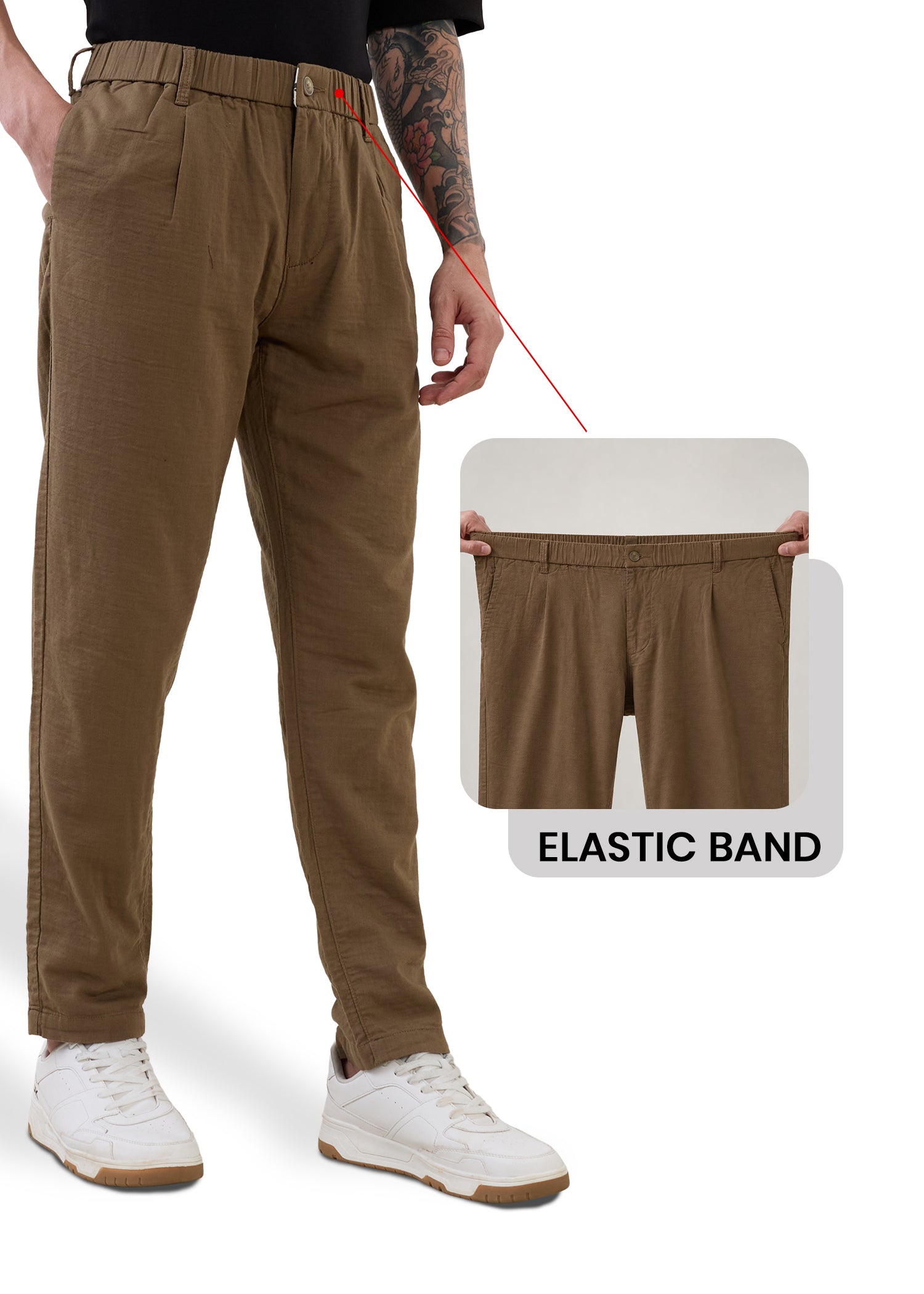 Ceylon Pure Cotton Relaxed Trouser: Mouse