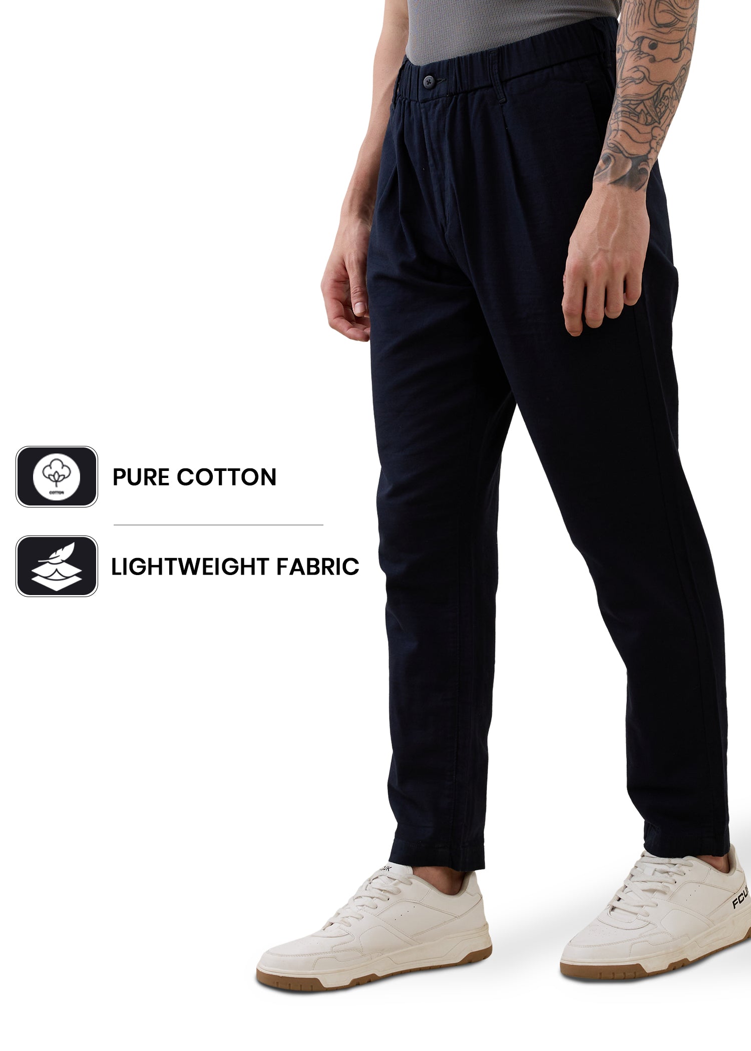 Ceylon Linen Blend Relaxed Trouser: Navy