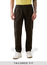 Ceylon Pure Cotton Relaxed Trouser: Olive