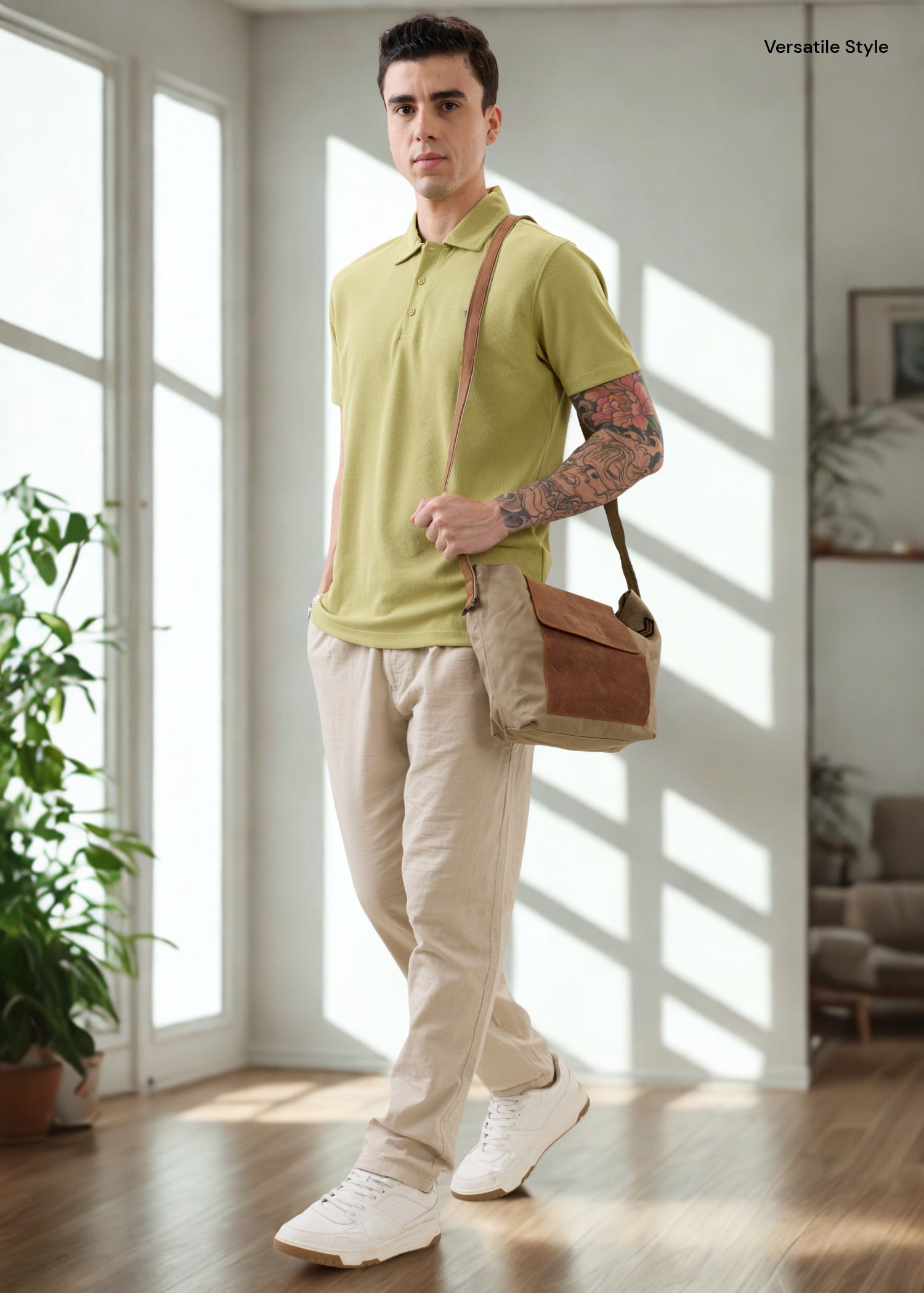 Ceylon Linen Blend Relaxed Trouser: Beige