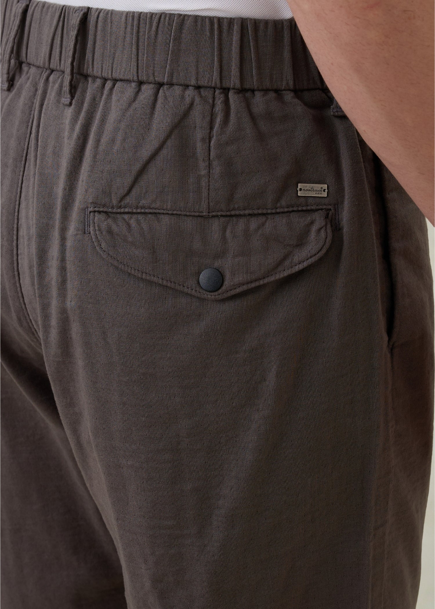 Ceylon Linen Blend Relaxed Trouser: Grey