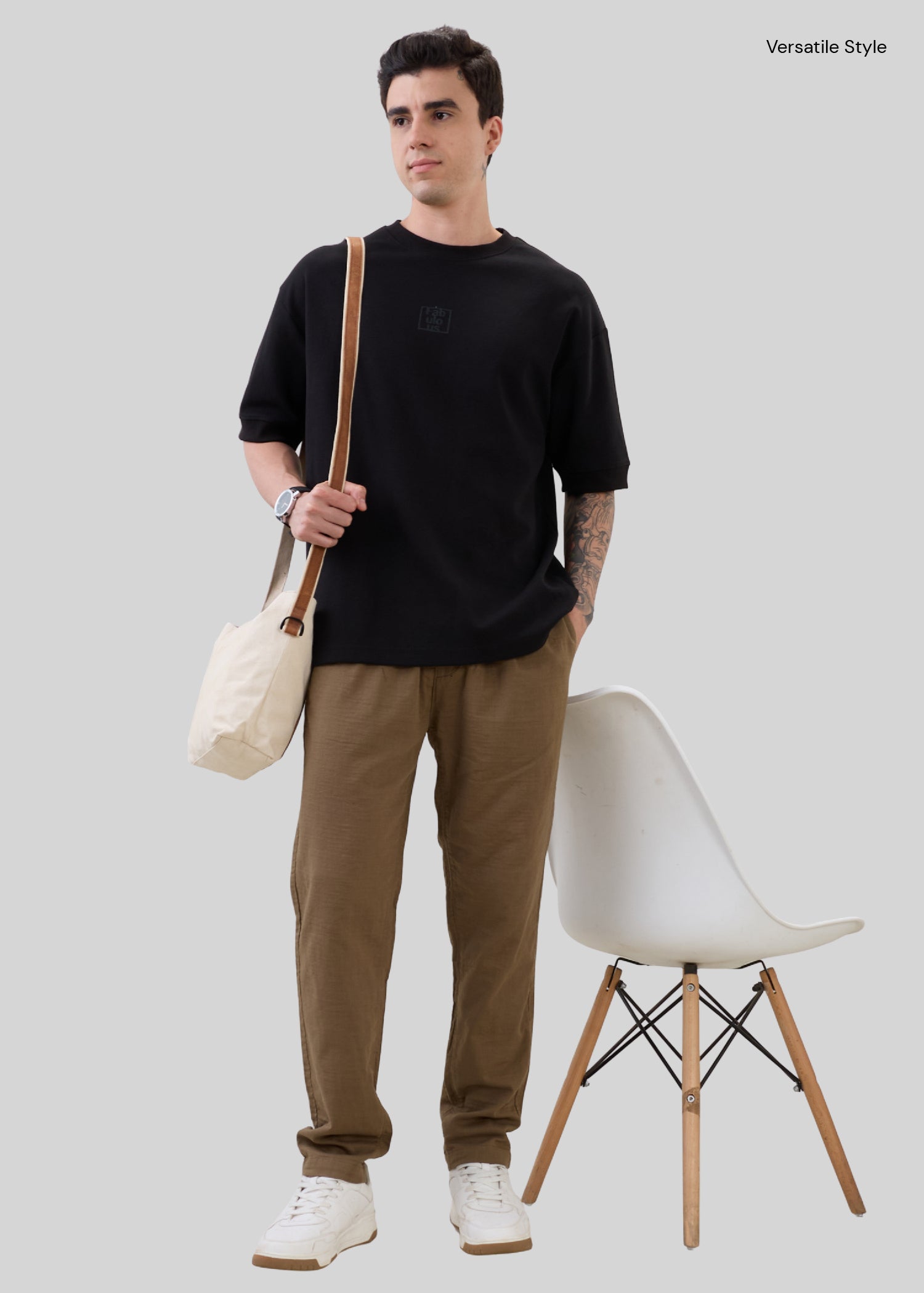 Ceylon Linen Blend Relaxed Trouser: Mouse