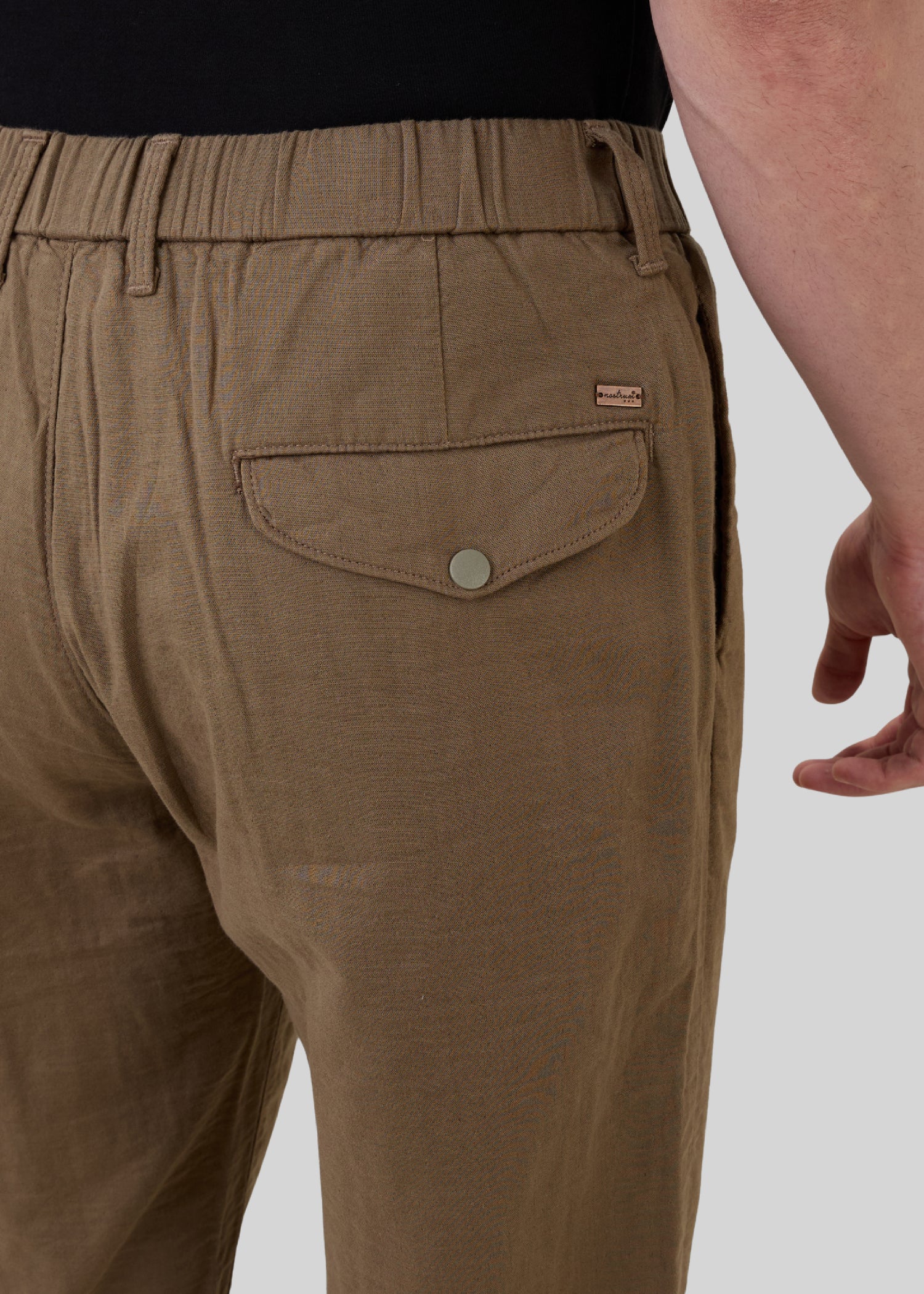 Ceylon Linen Blend Relaxed Trouser: Mouse