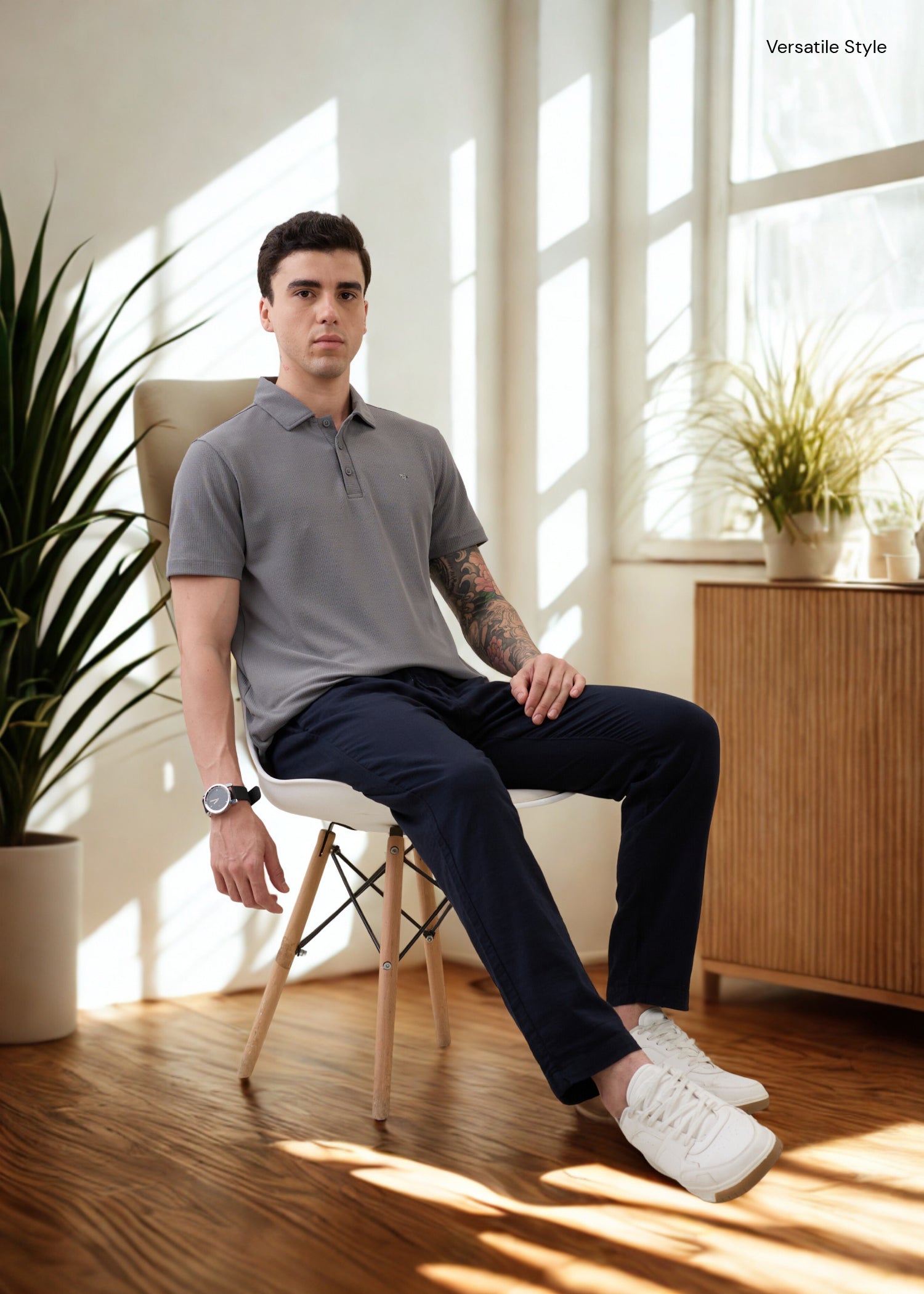 Ceylon Linen Blend Relaxed Trouser: Navy