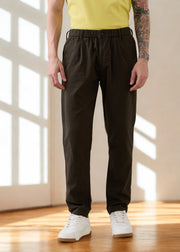 Ceylon Linen Blend Relaxed Trouser: Olive