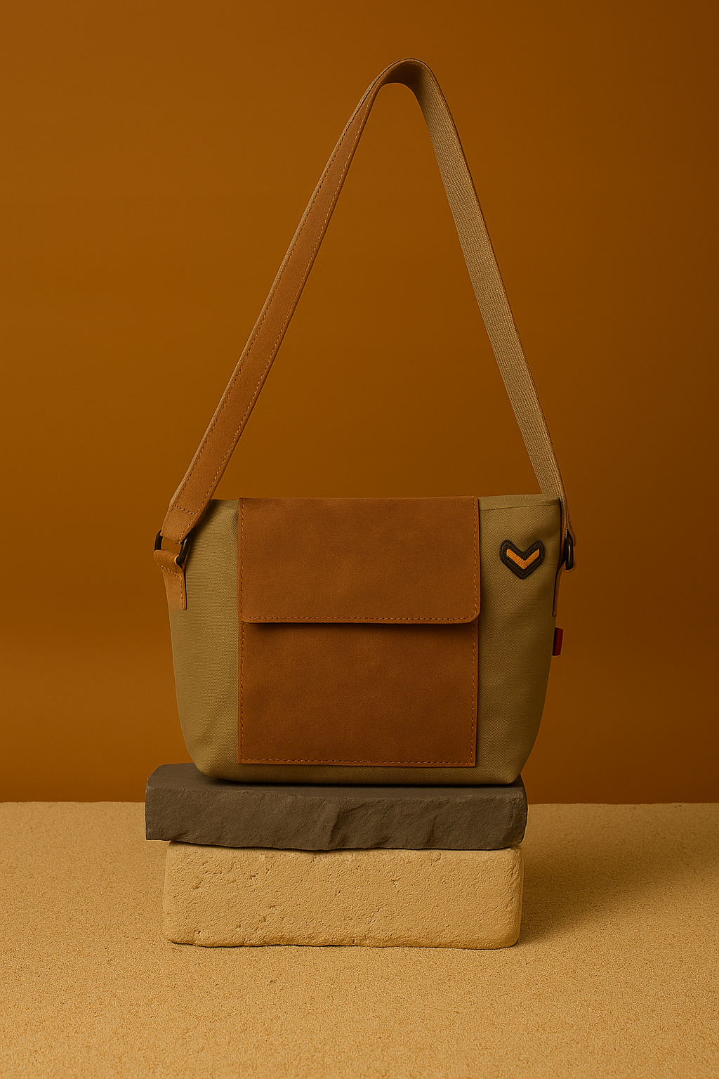 NJC 1 Crossbody Sling Bag: Khaki