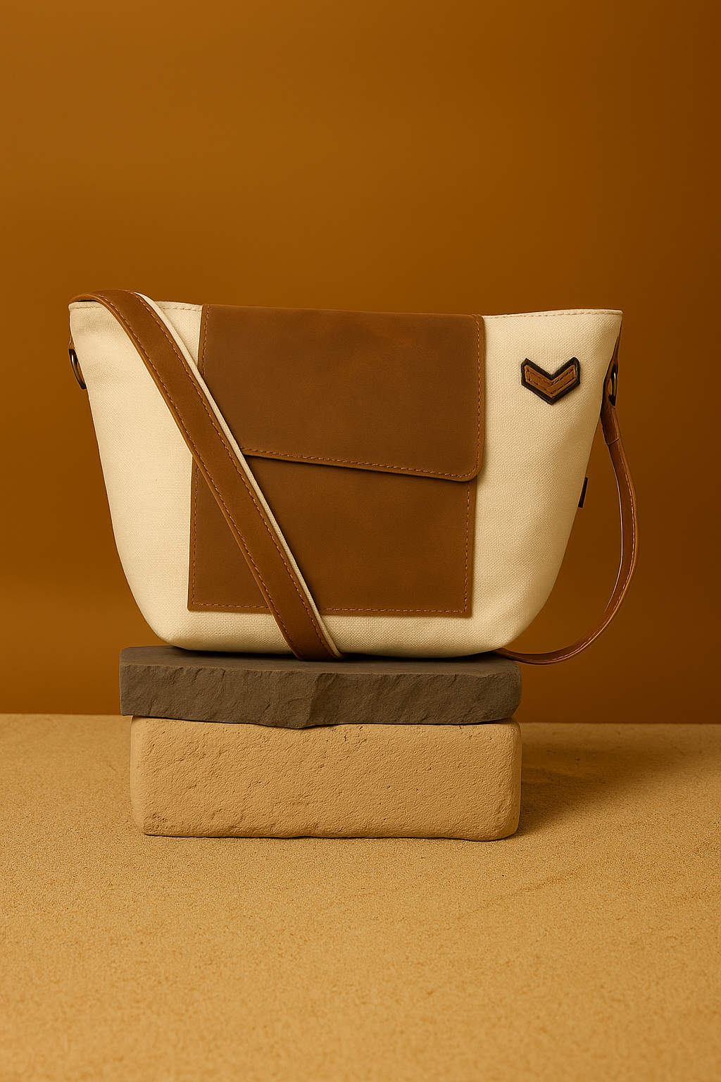 NJC 1 Crossbody Sling Bag: Off White