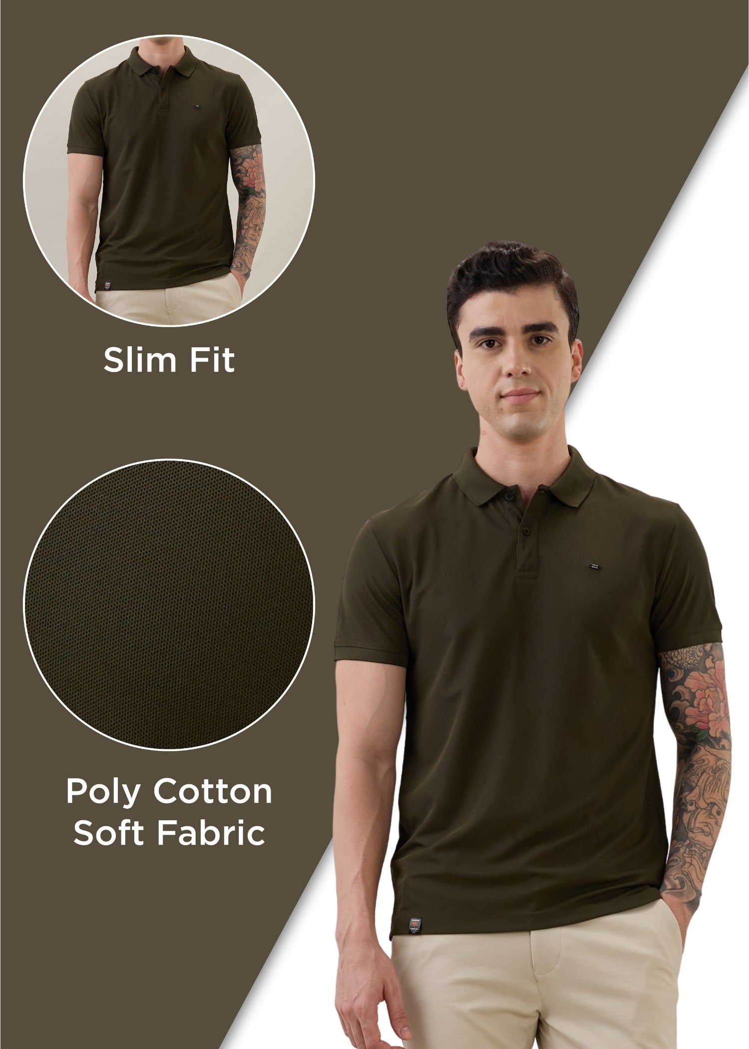 Cherry Half Sleeve T-shirt: Olive