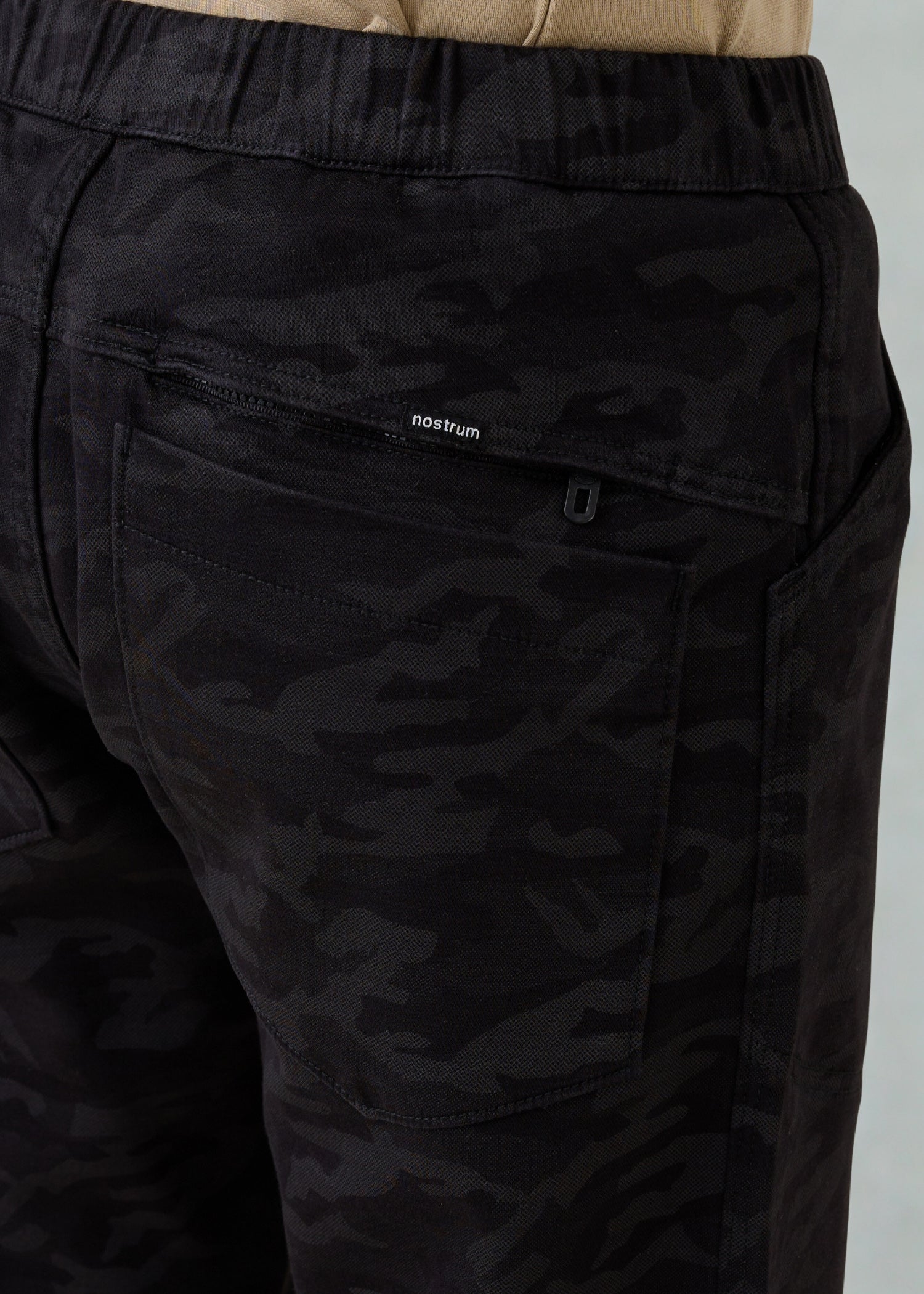 Crimson Cotton Camouflage Cargo: Black