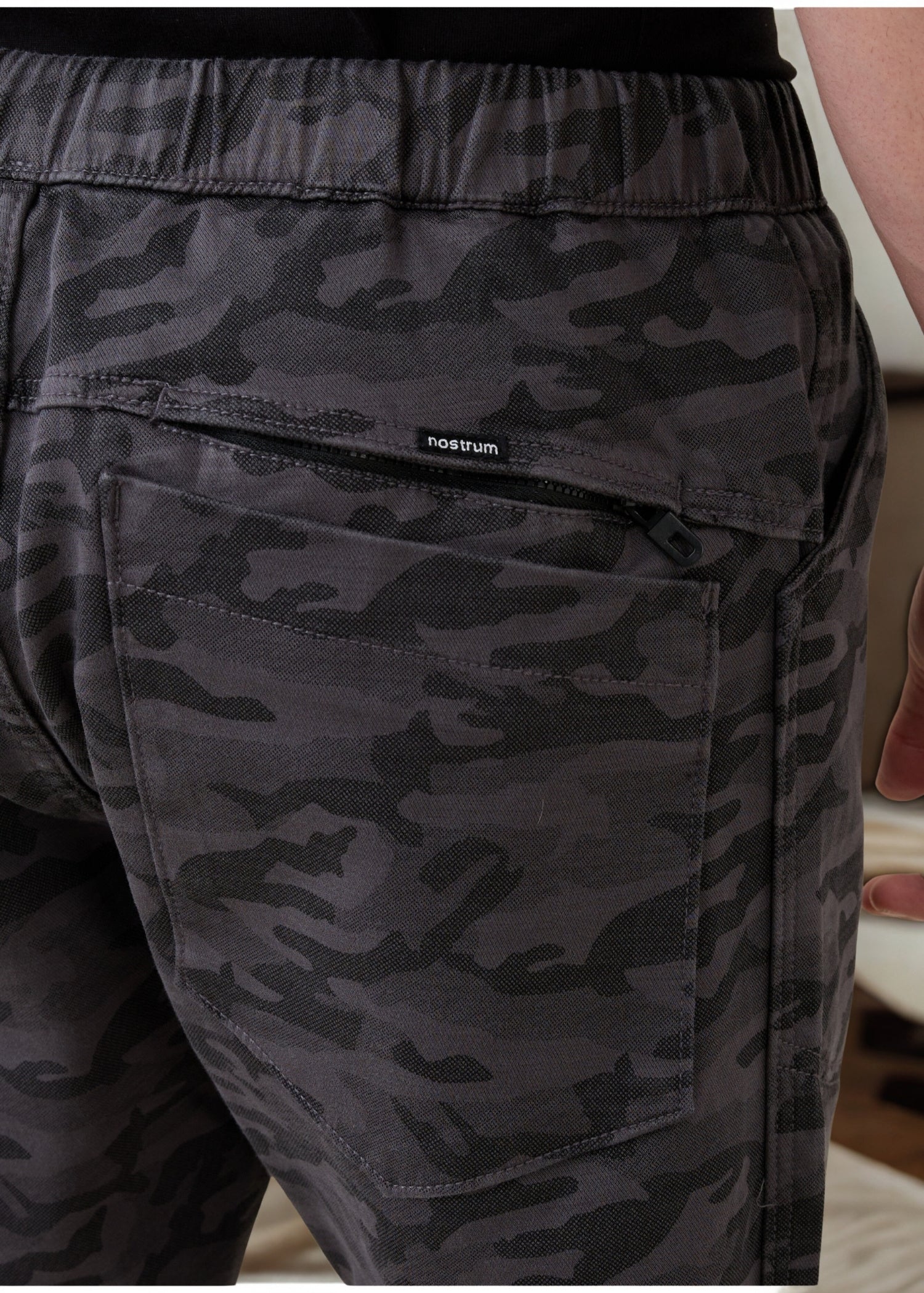Crimson Cotton Camouflage Cargo: Dark Grey