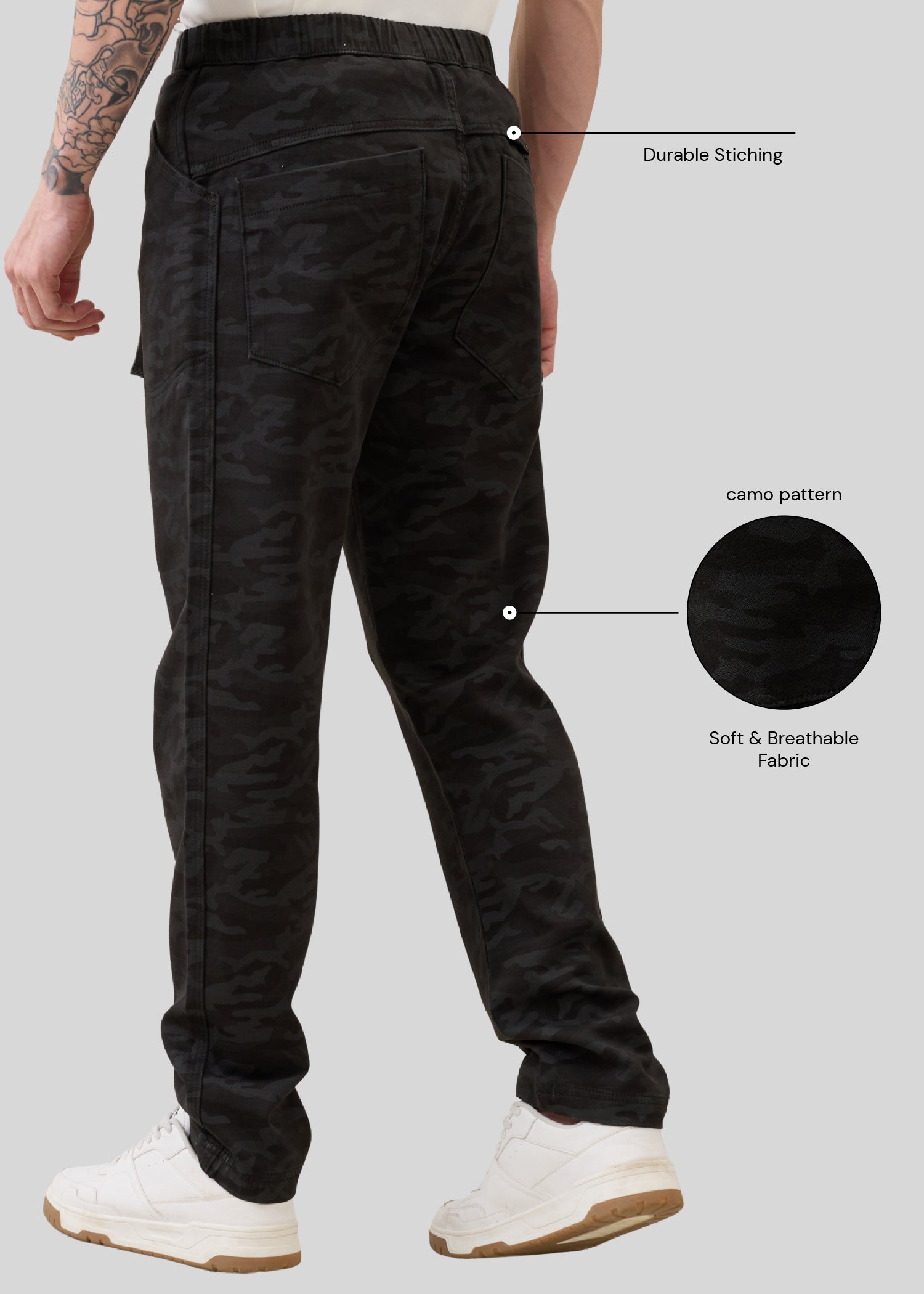 Nostrum Crimson Cotton Camouflage Cargo