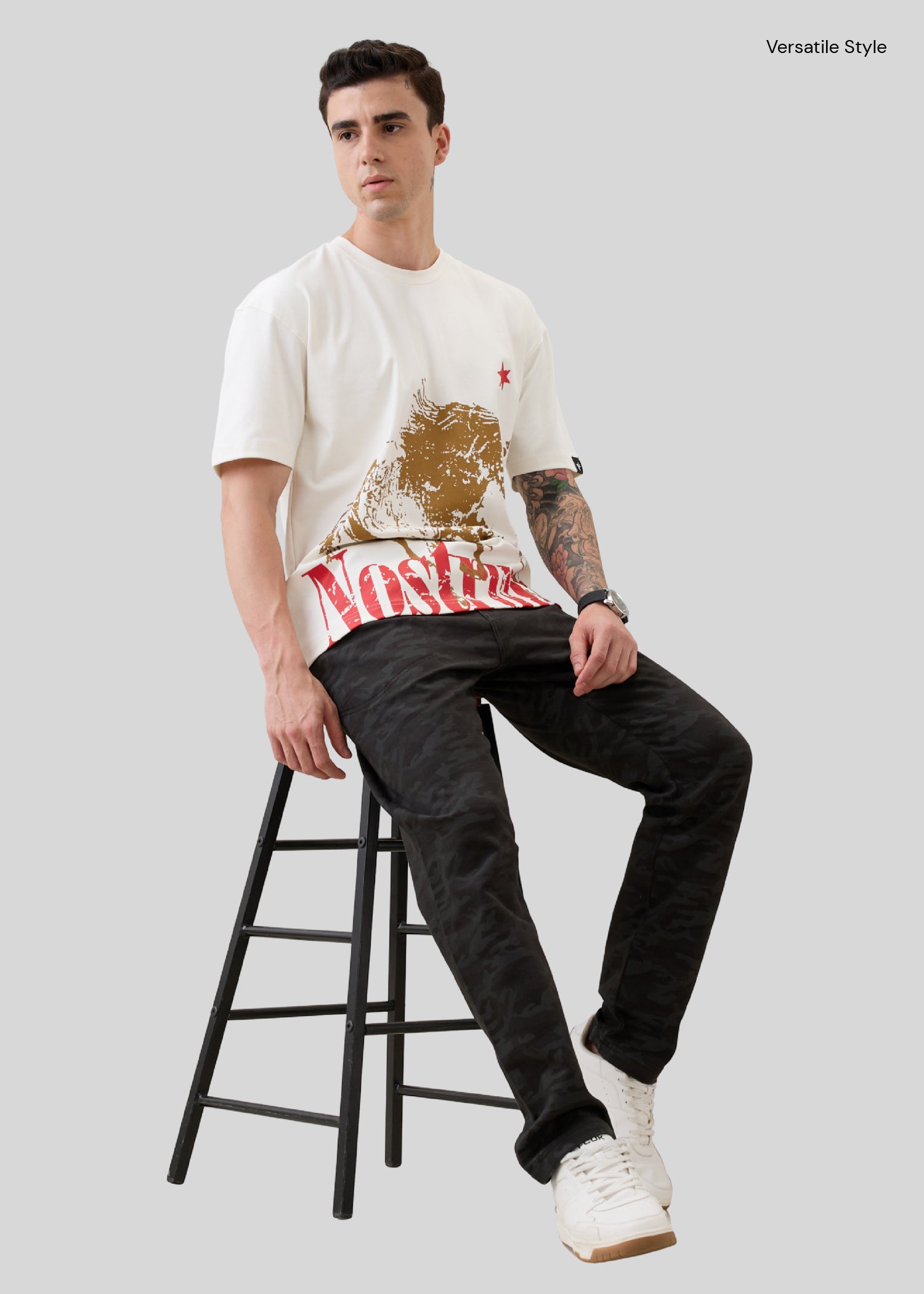 Nostrum Crimson Cotton Camouflage Cargo