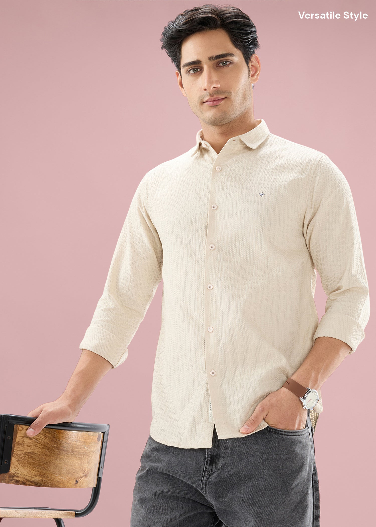 Describe Textured Full Sleeve Shirt