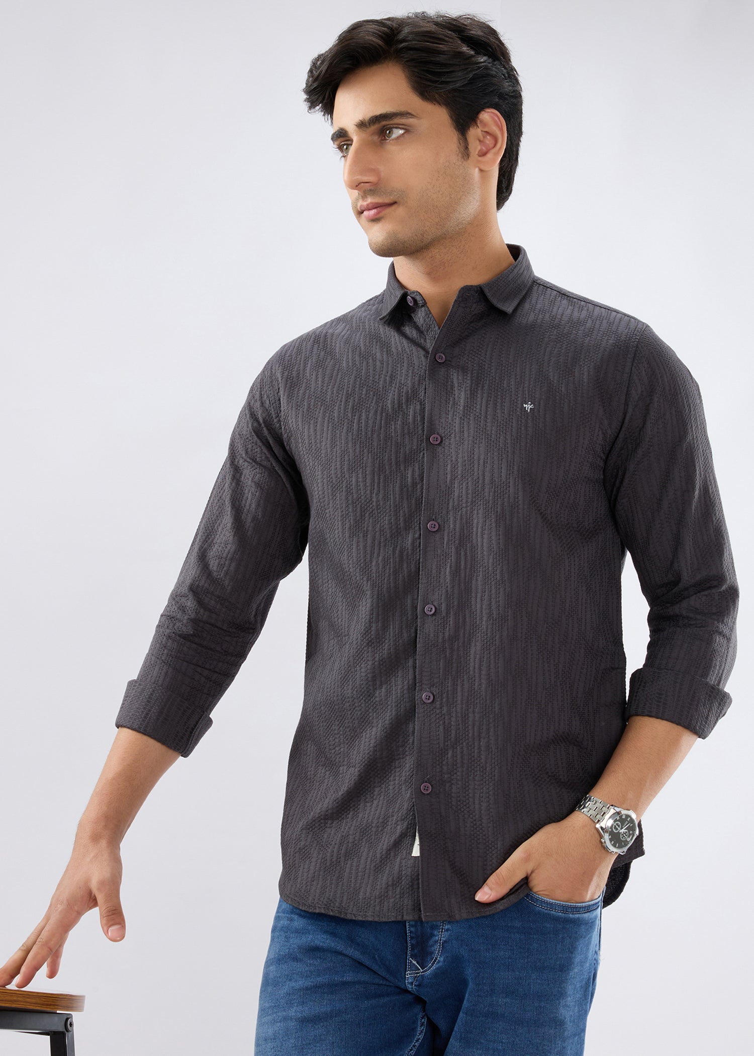 Describe Textured Full Sleeve Shirt