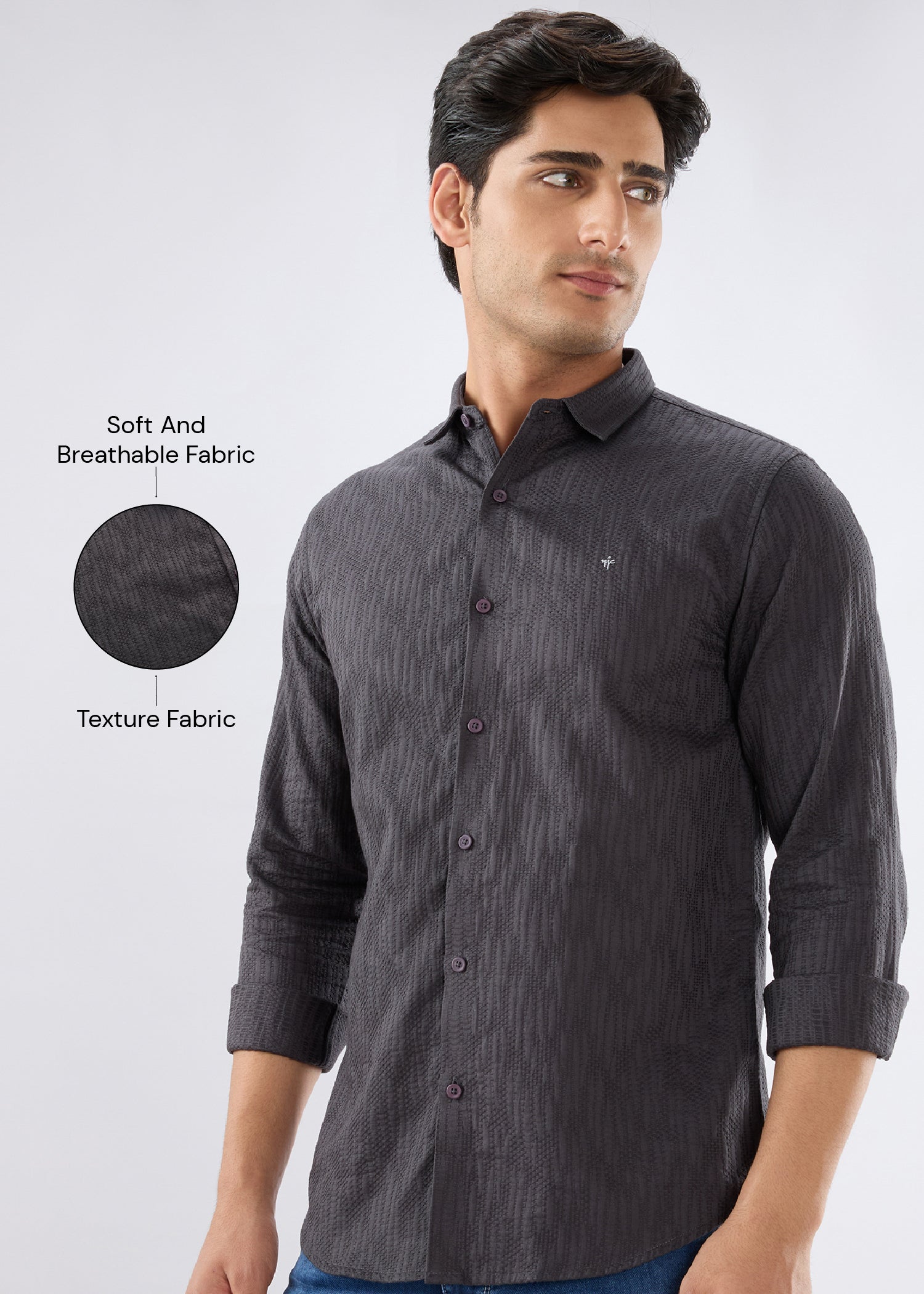 Describe Textured Full Sleeve Shirt