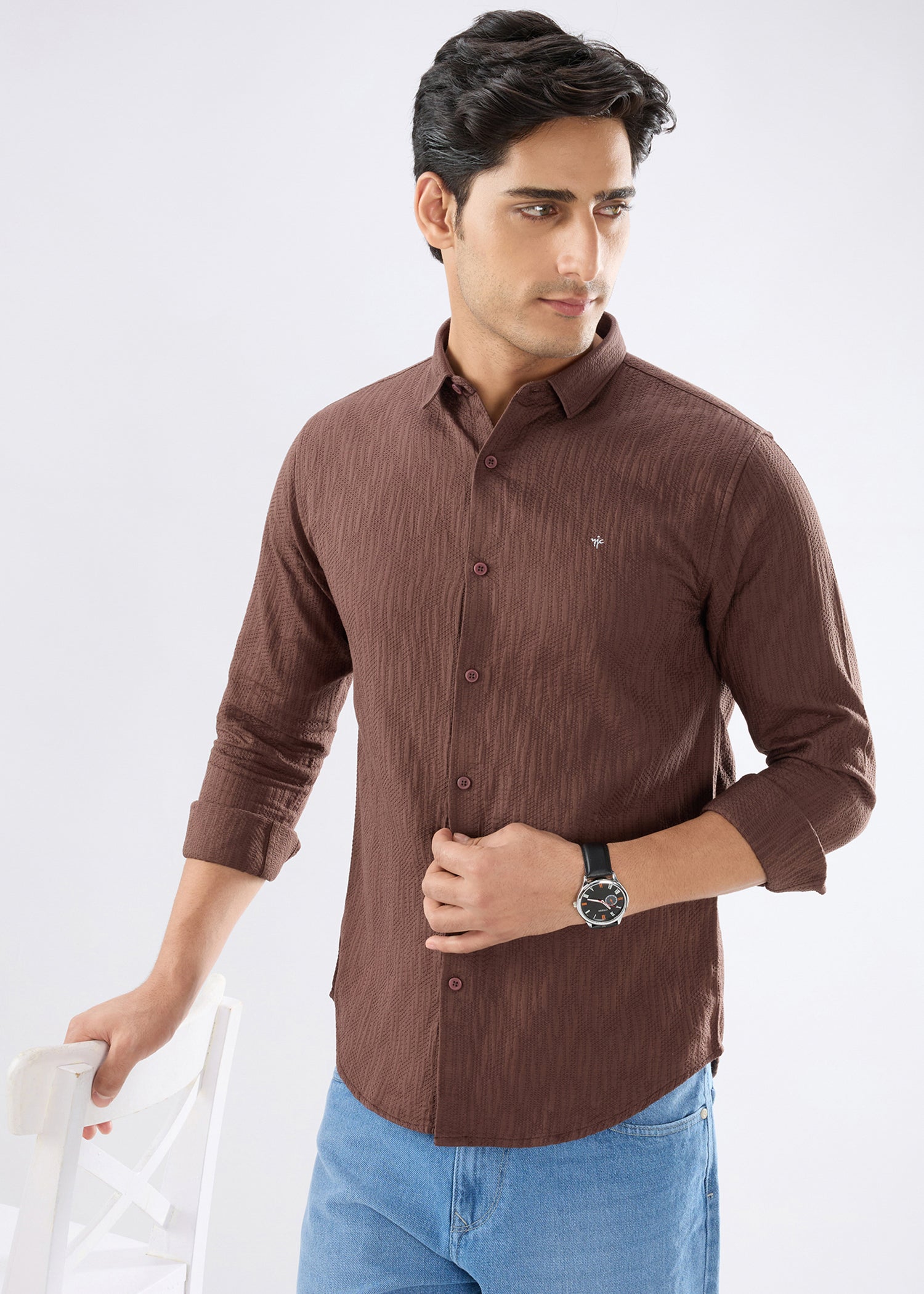 Describe Textured Full Sleeve Shirt