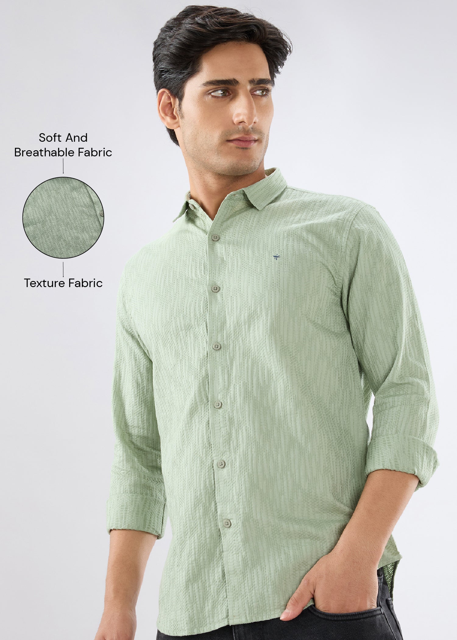 Describe Textured Full Sleeve Shirt