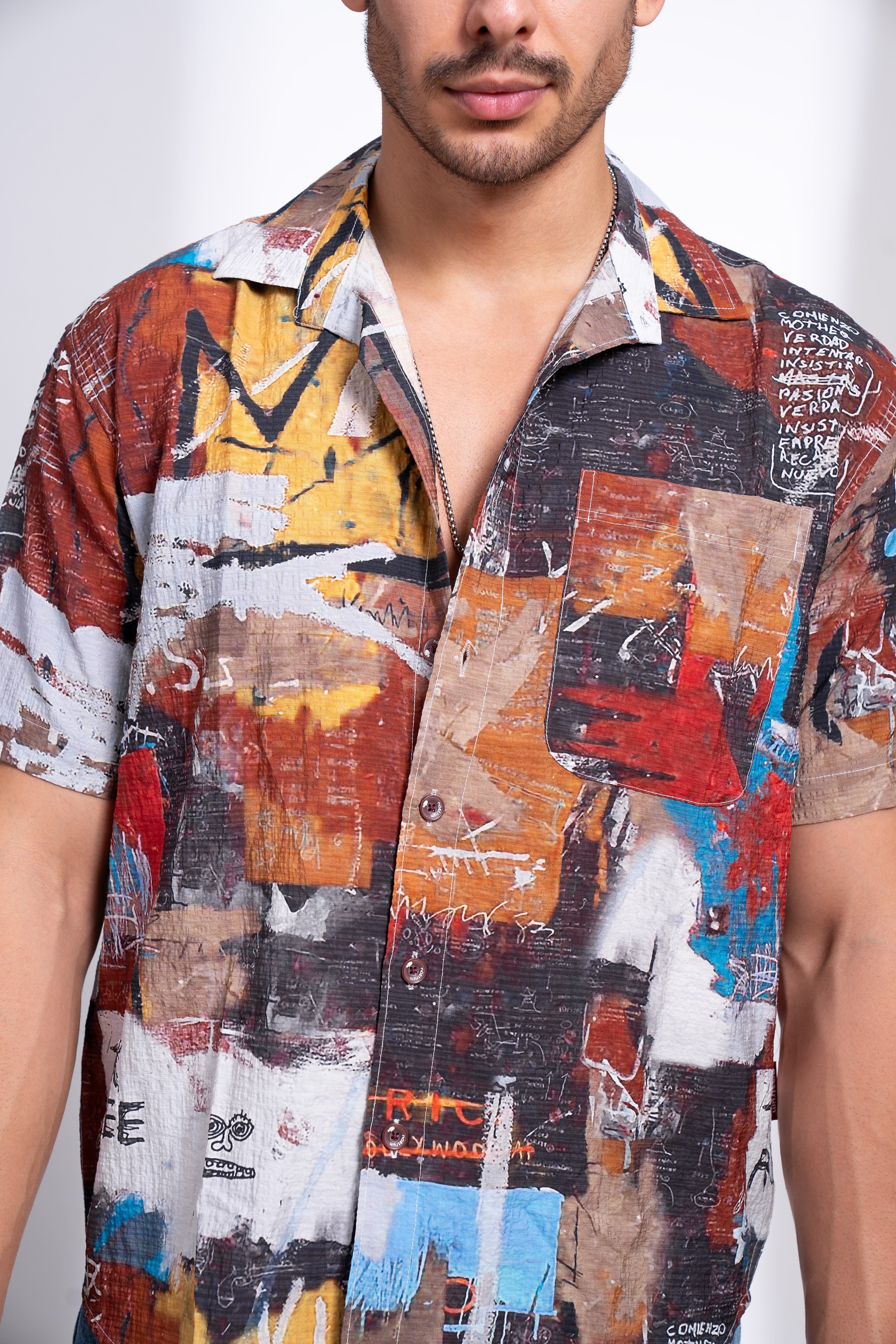 SEGMON Half Sleeve Shirt for Men | Bold Printed Casual Wear