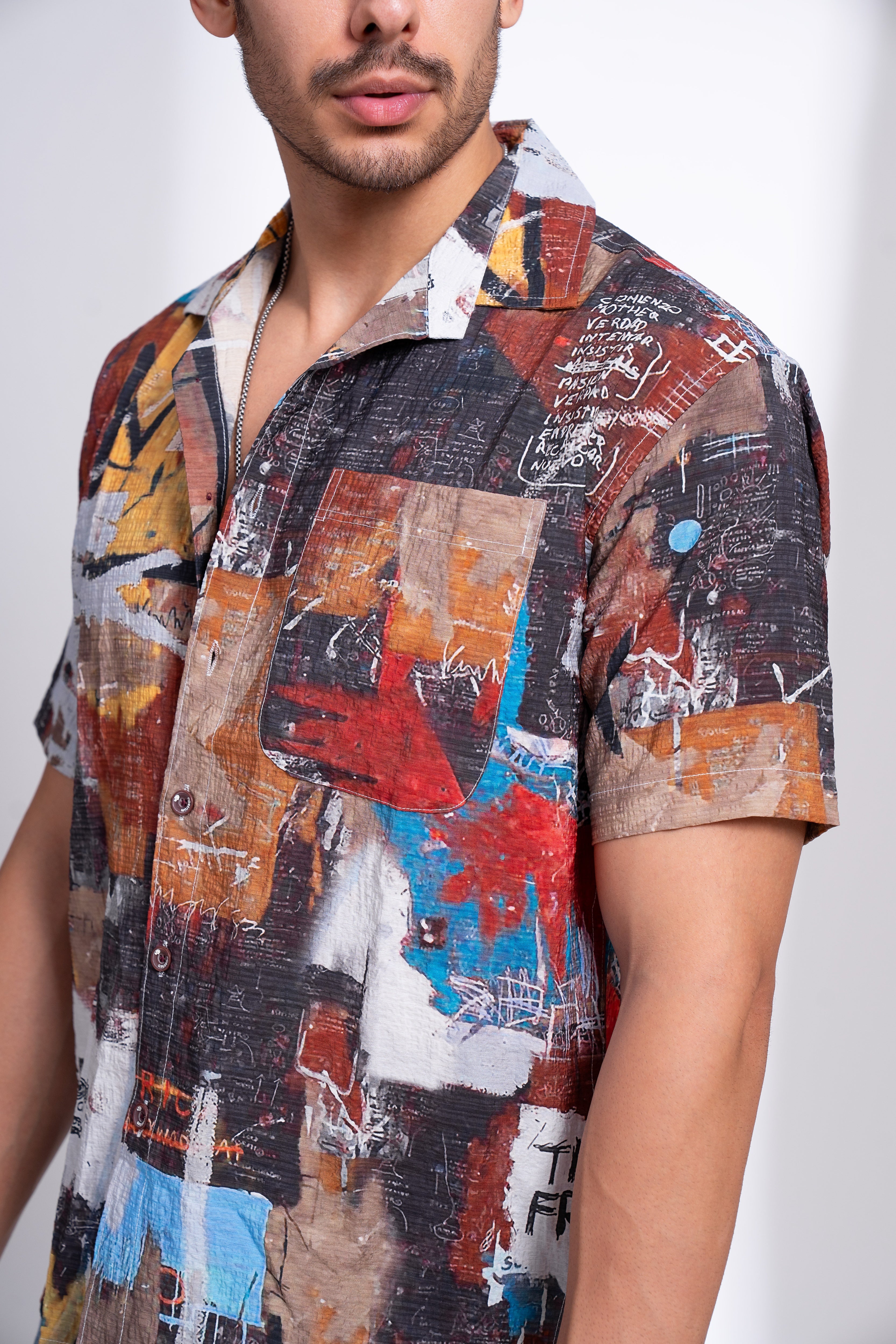SEGMON Half Sleeve Shirt for Men | Bold Printed Casual Wear