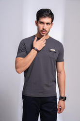 Winsome Round Neck T-Shirt for Men | Casual Solid Pocket Tee