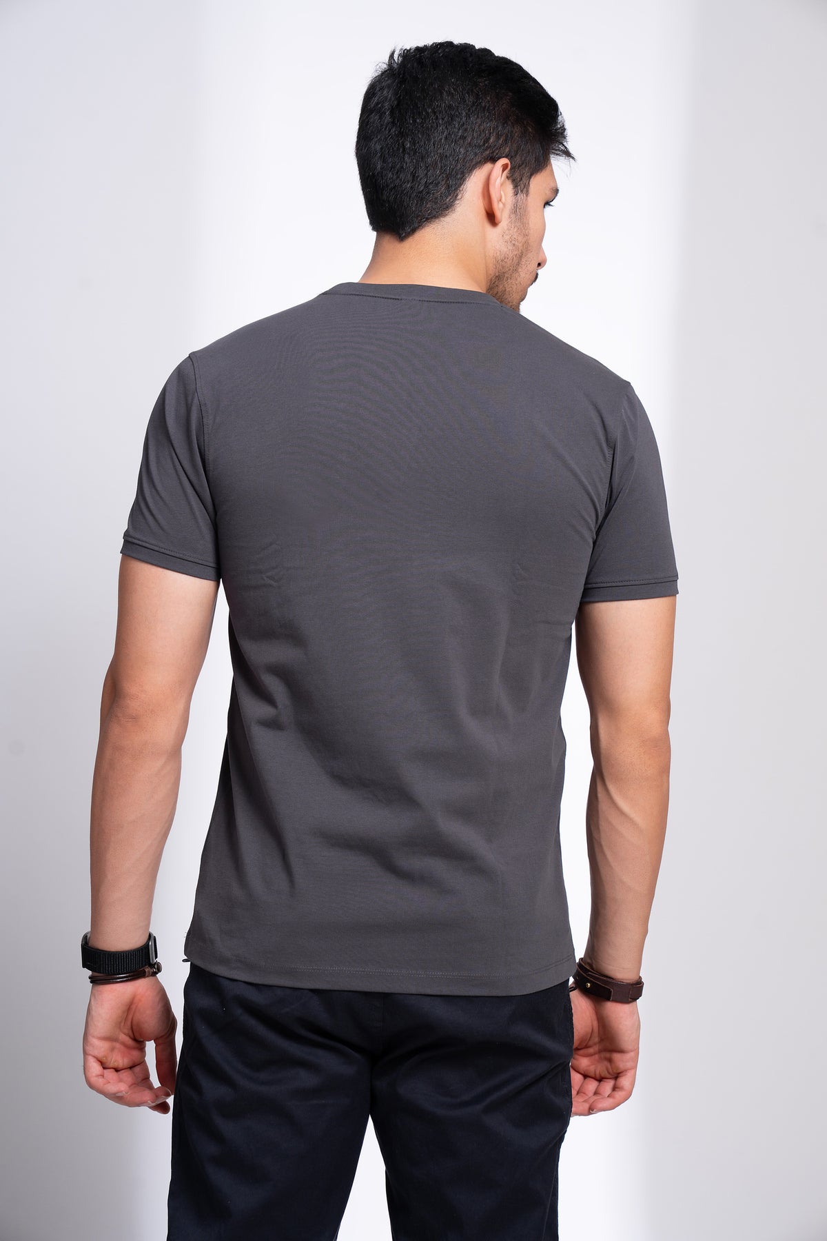 Winsome Round Neck T-Shirt for Men | Casual Solid Pocket Tee