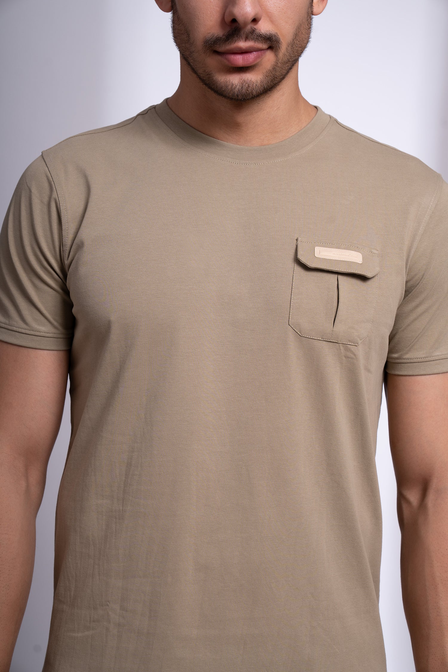 Winsome Round Neck T-Shirt for Men | Casual Solid Pocket Tee