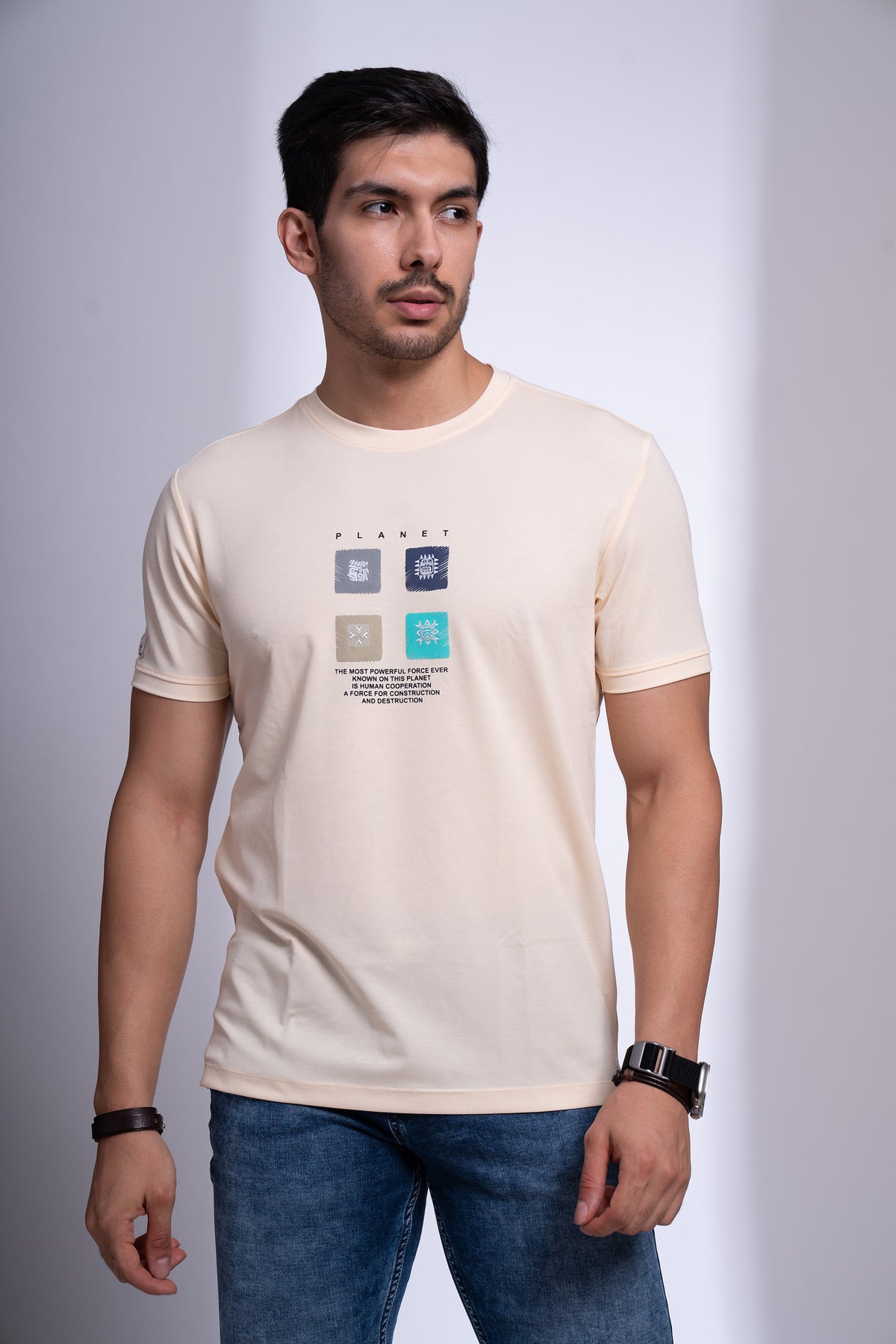Moonwake Round Neck T-Shirt for Men | Classic Everyday Essential
