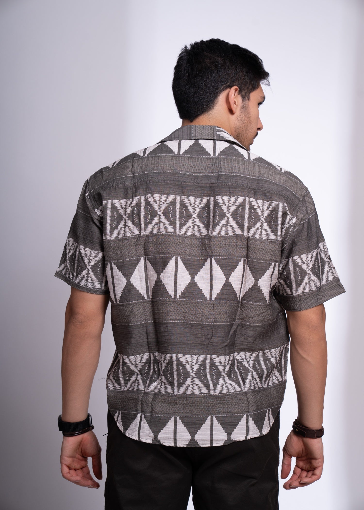 Request Half Sleeve Shirt for Men | Bold Geometric Print Casual Shirt