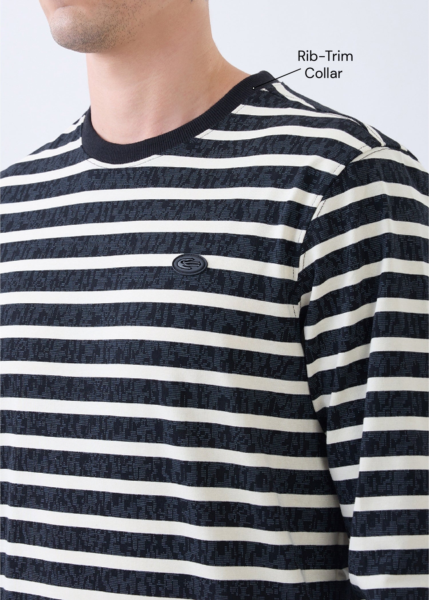 Fireball Striped Pullover: Black