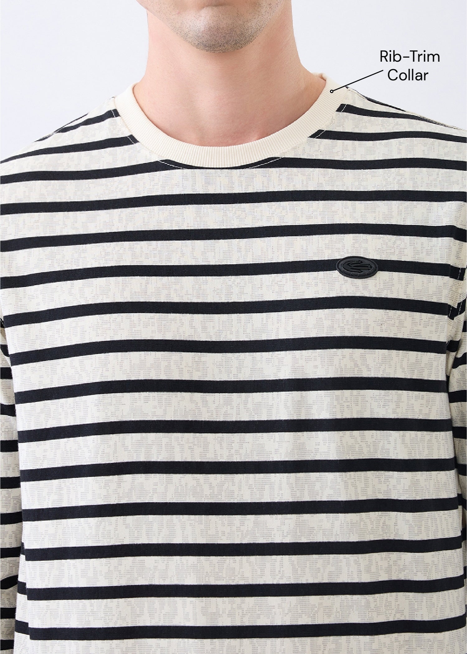 Fireball Striped Pullover: Cream