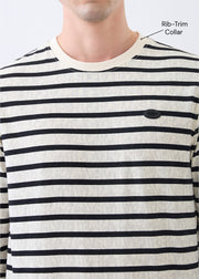 Fireball Striped Pullover: Cream