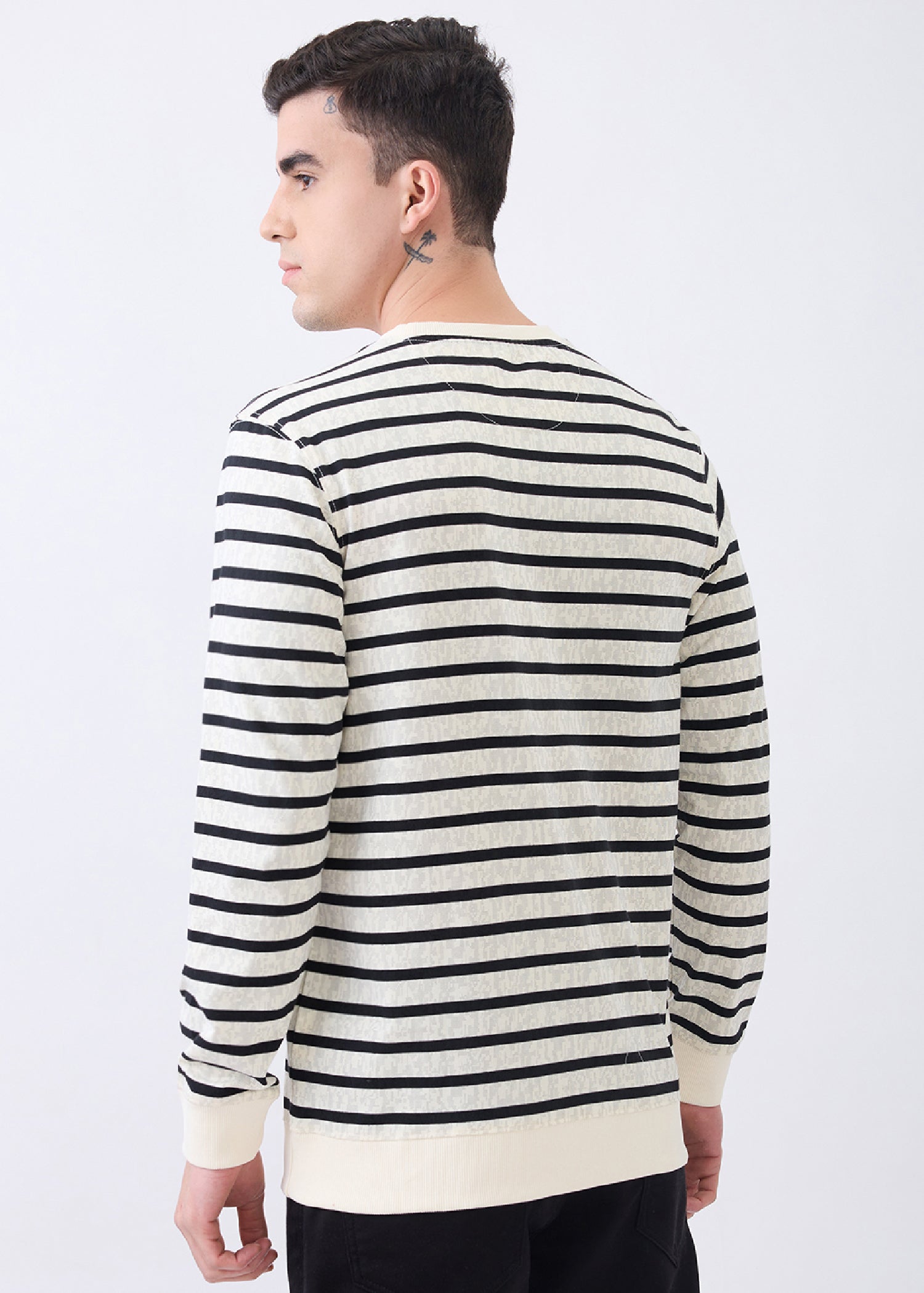 Fireball Striped Pullover: Cream